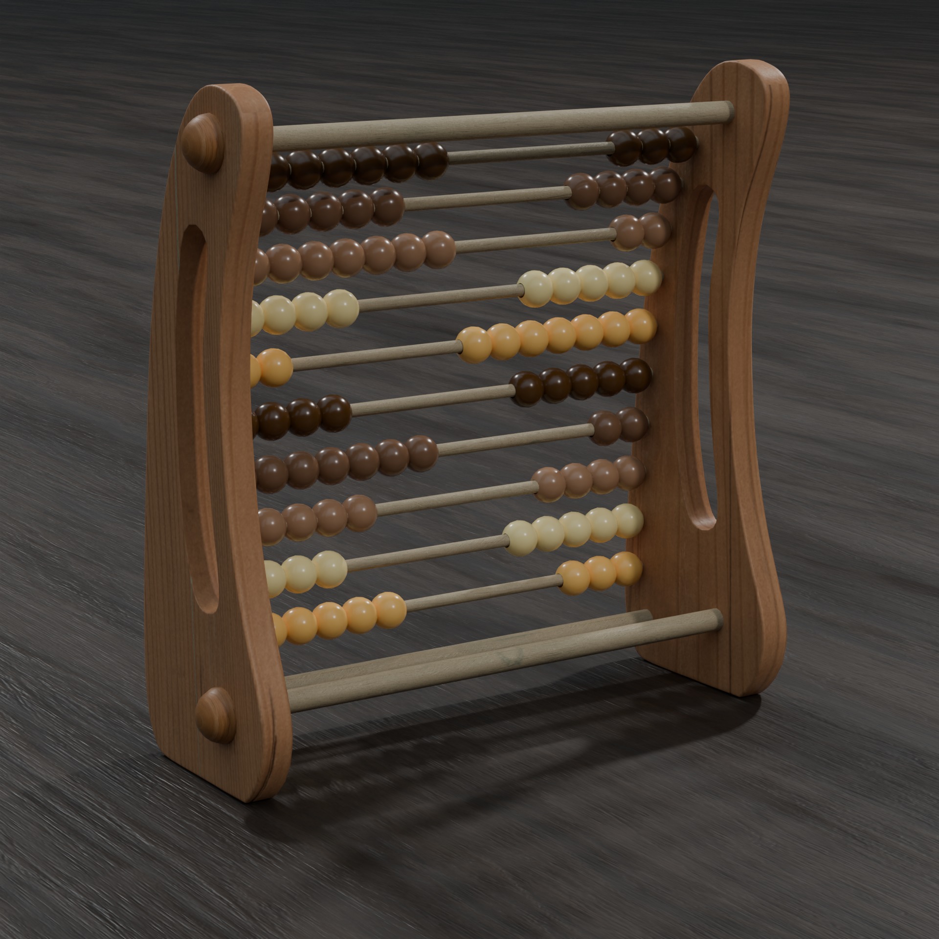 Wooden Abacus 3D model_3