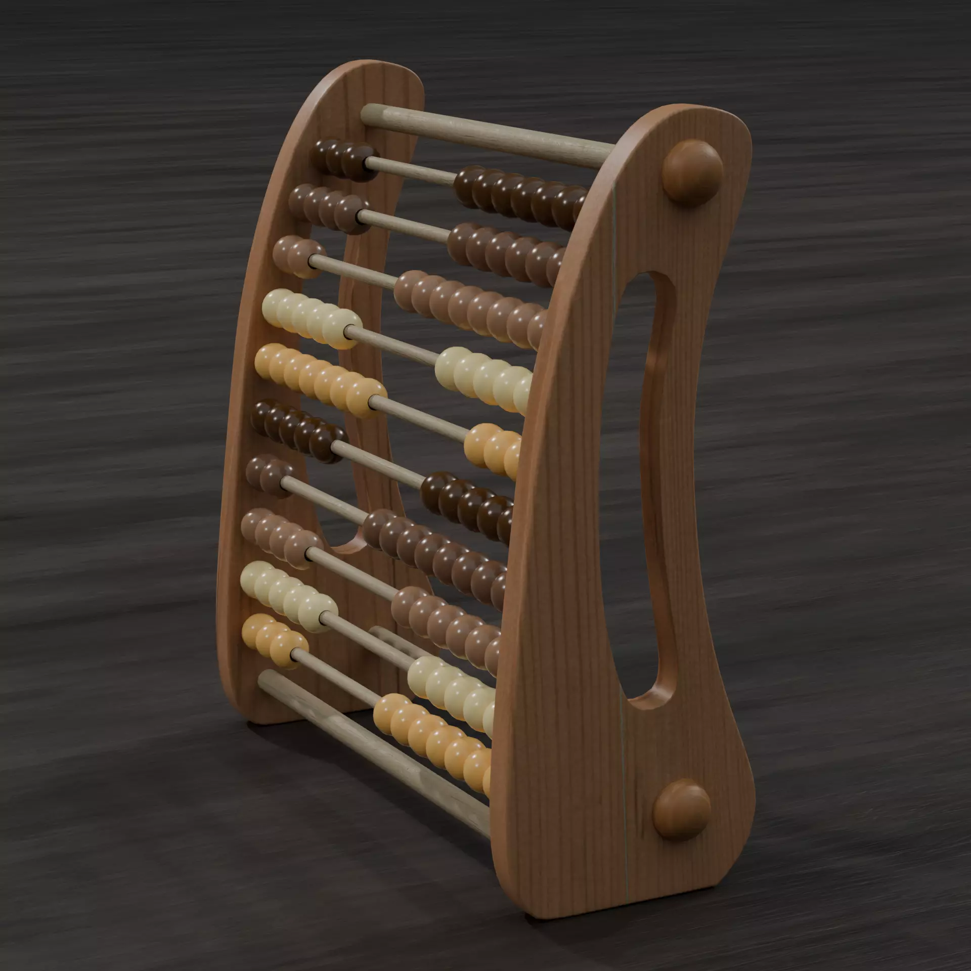 Wooden Abacus 3D model_0