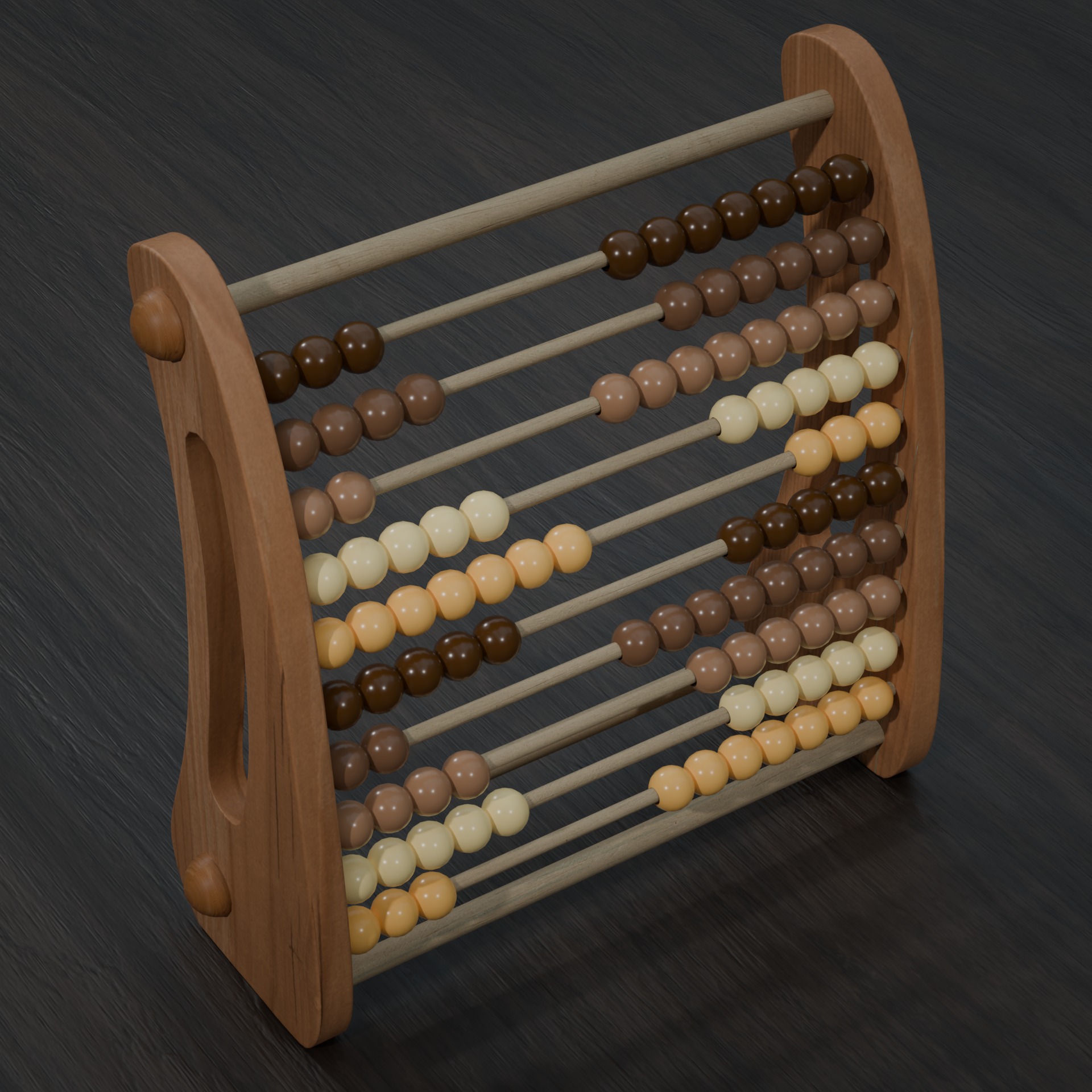 Wooden Abacus 3D model_1