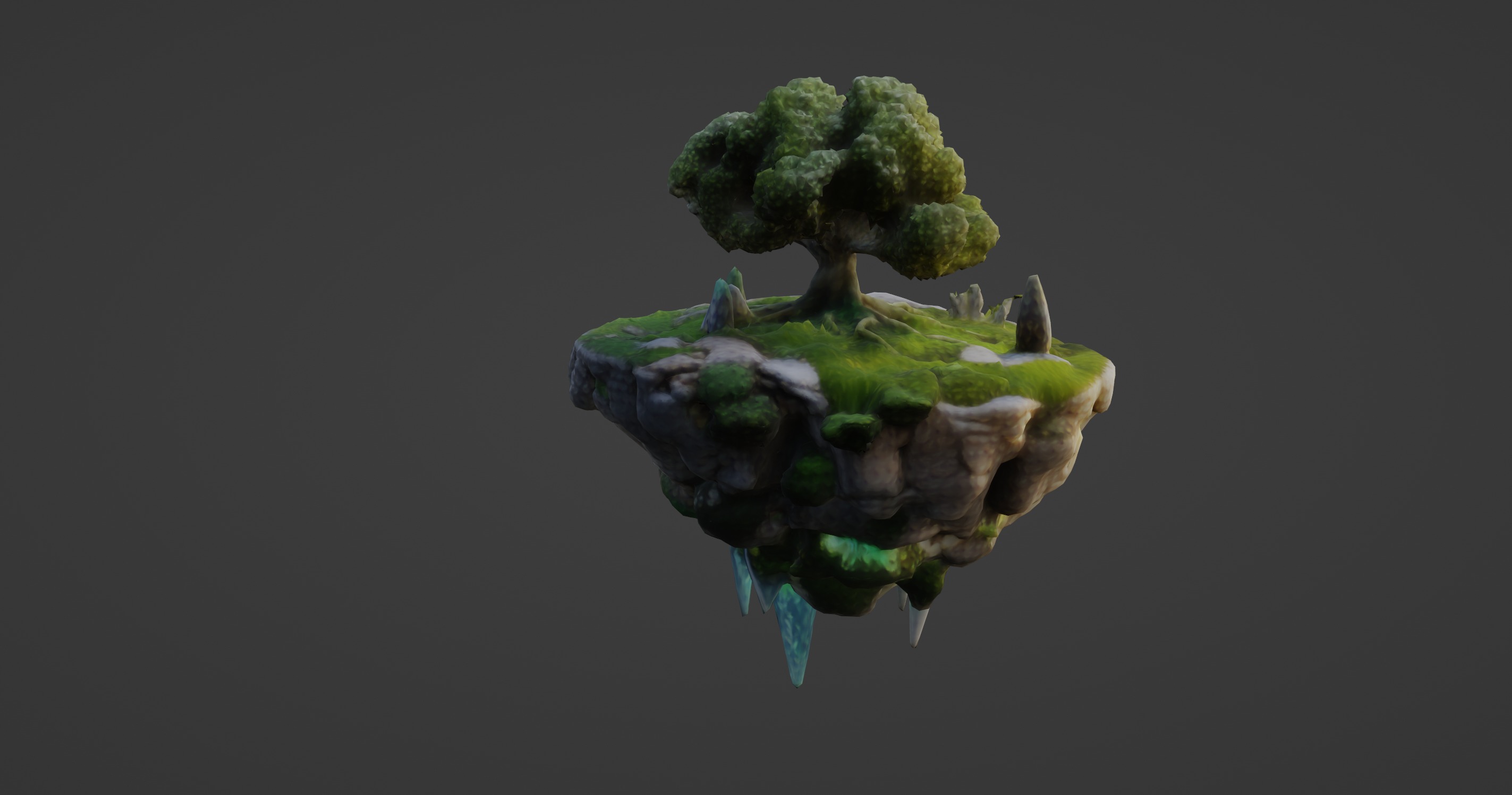 Floating Magic Island with Crystal Energy 3D model_8