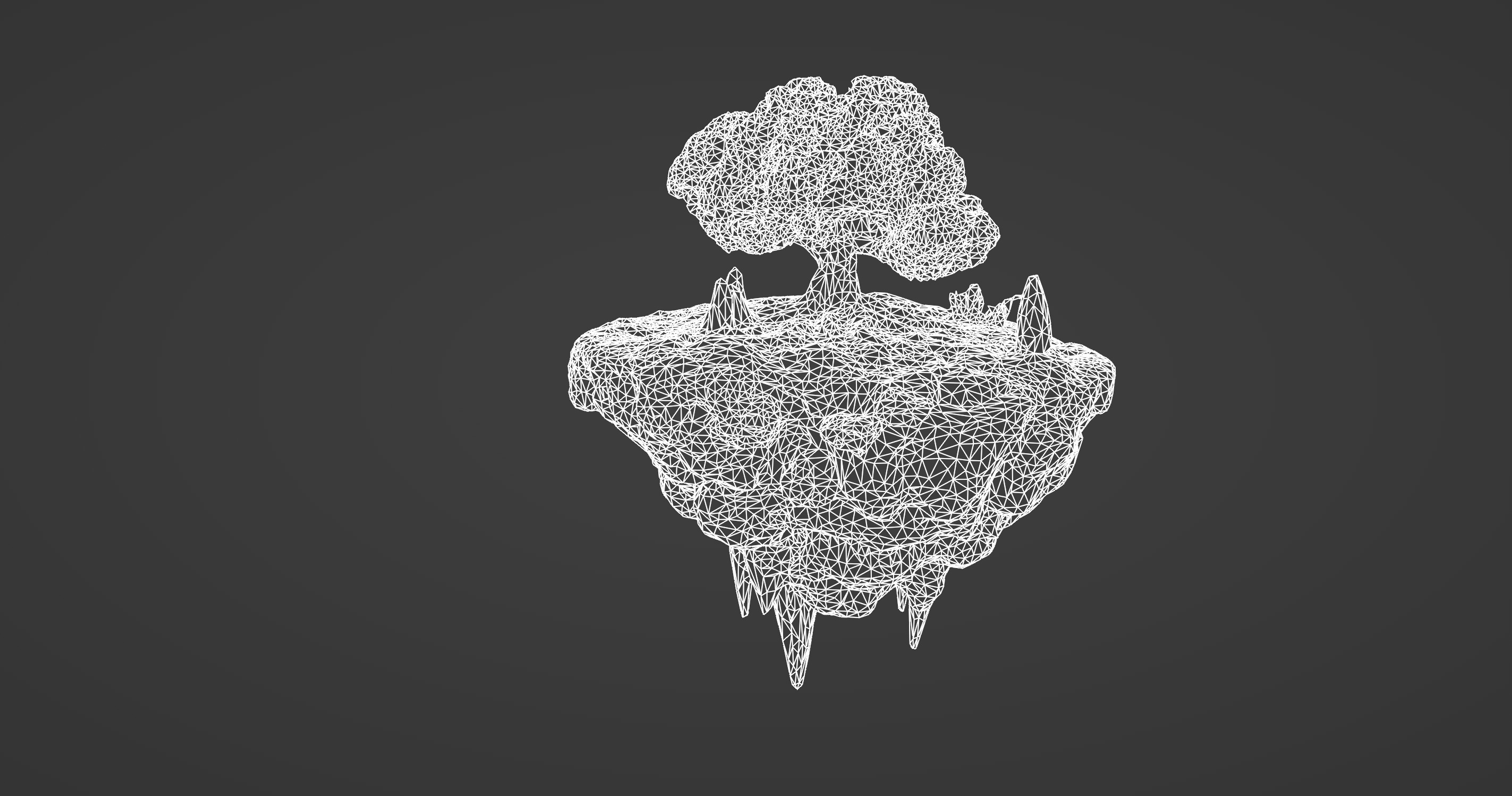 Floating Magic Island with Crystal Energy 3D model_9