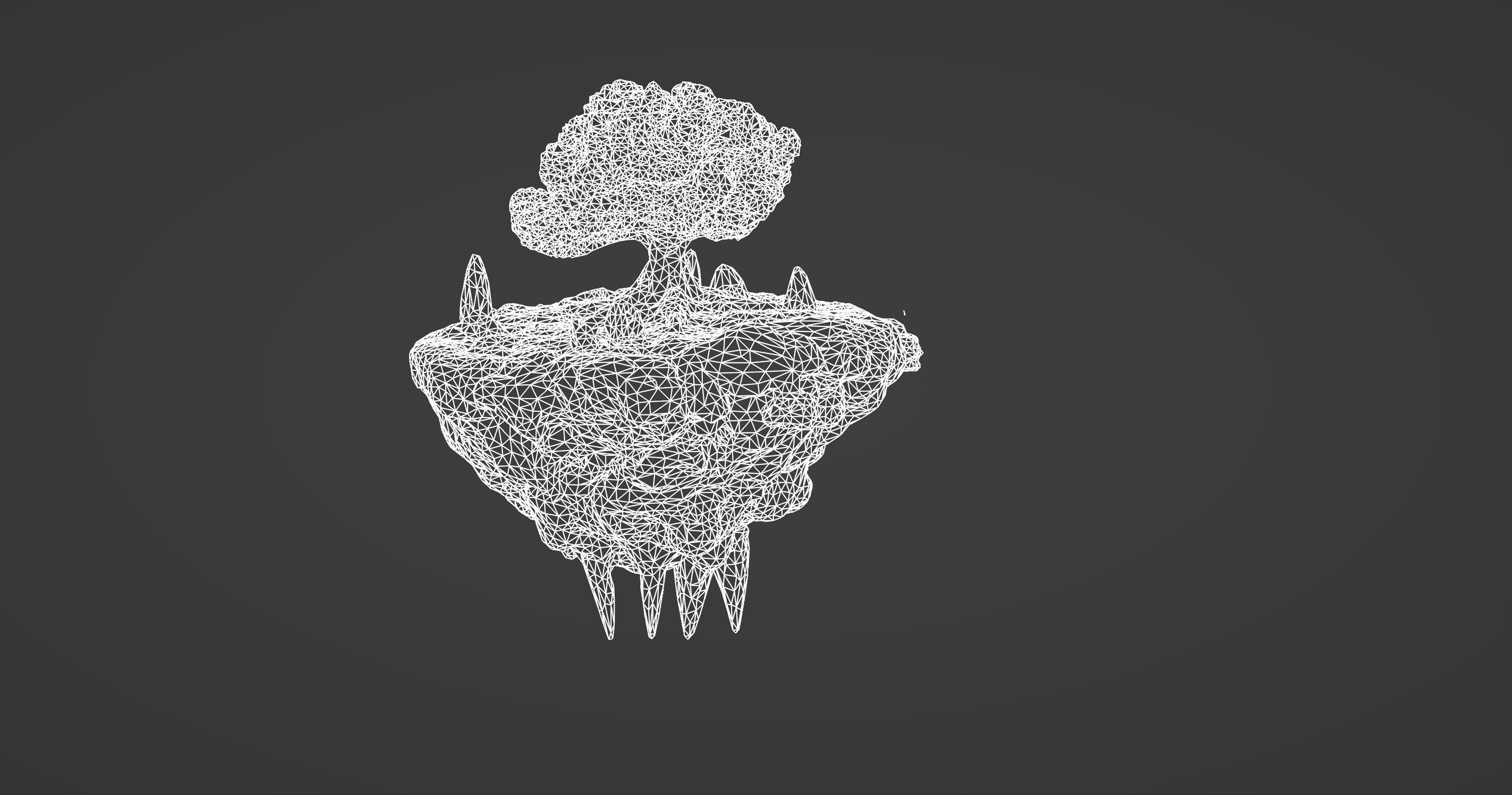 Floating Magic Island with Crystal Energy 3D model_11