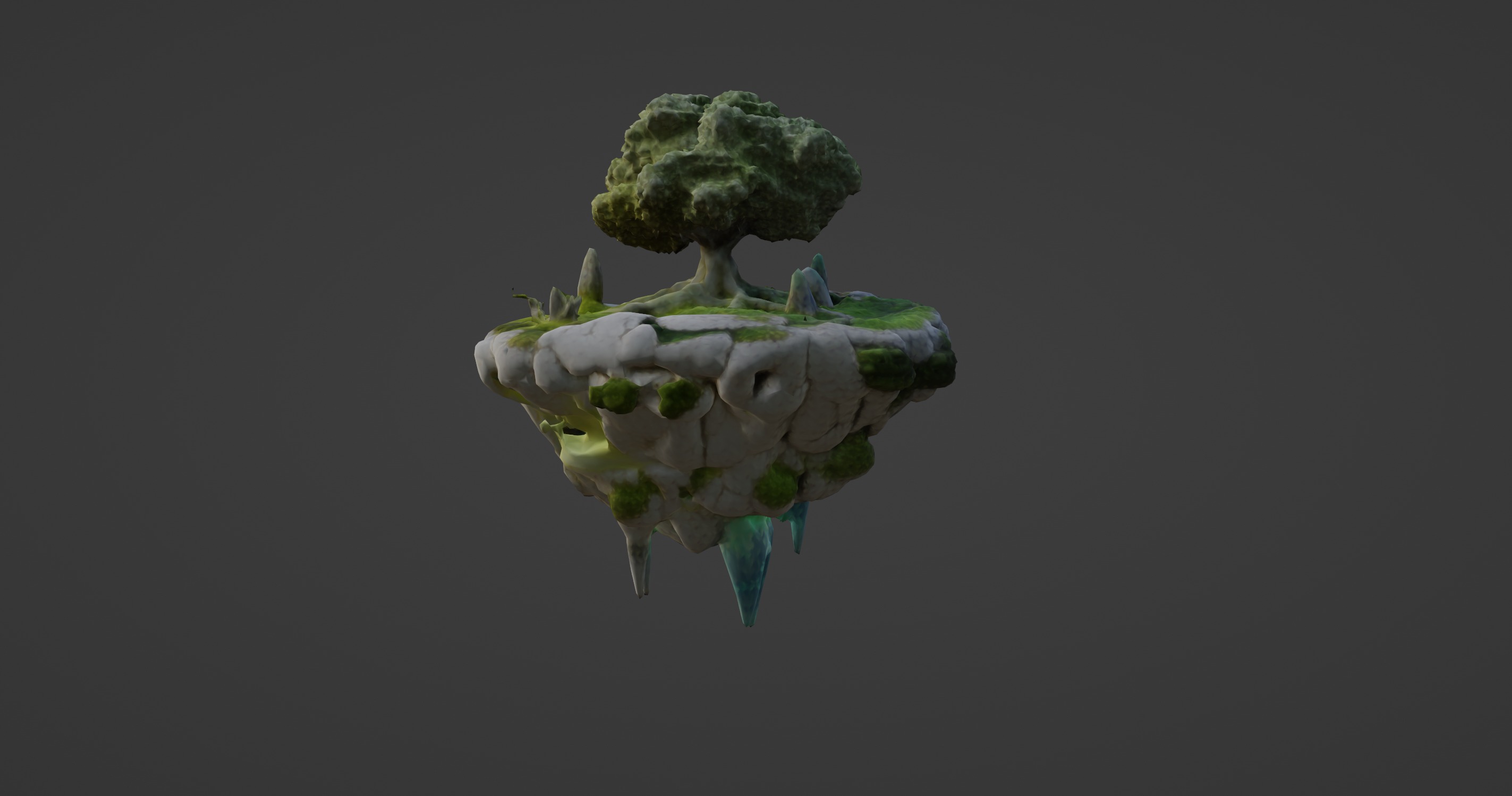 Floating Magic Island with Crystal Energy 3D model_6
