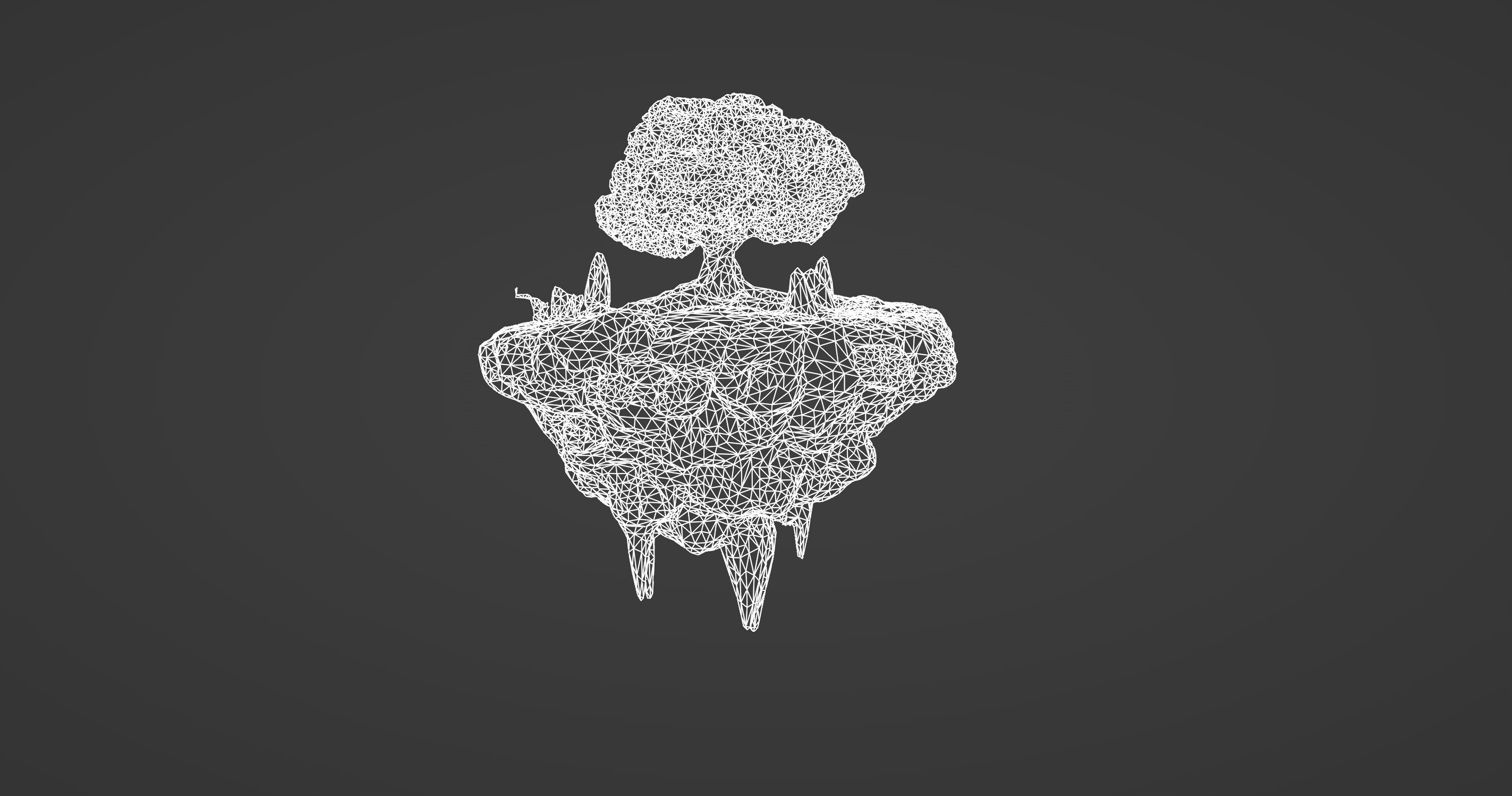 Floating Magic Island with Crystal Energy 3D model_3