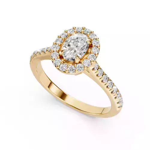 Oval Diamond Halo Ring