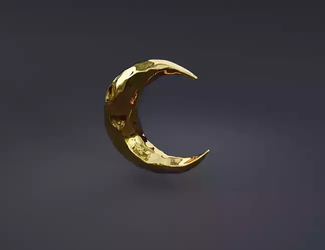 Golden Crescent Moon Symbol