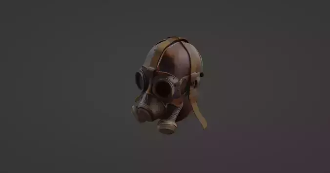 Post-Apocalyptic Gas Mask with Rugged Design 3D model