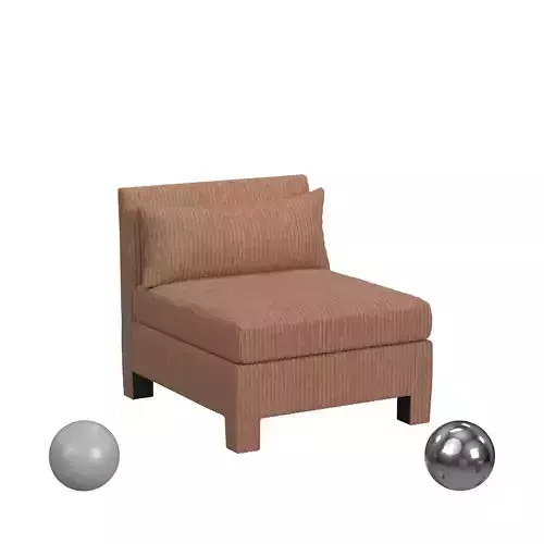 Corded Velvet Blush chair 3D model