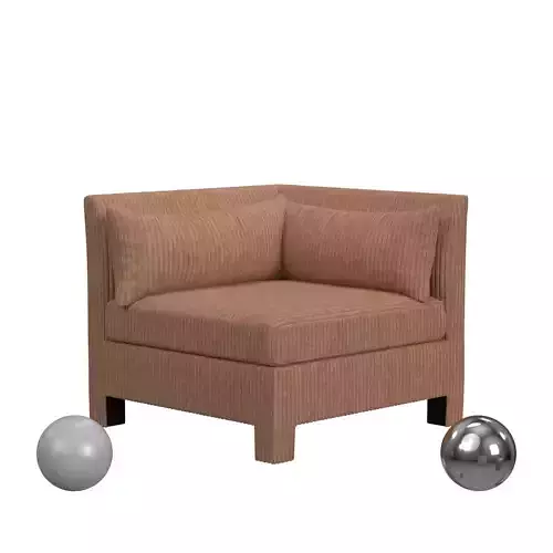 Corded Velvet Blush chair corner 3D model