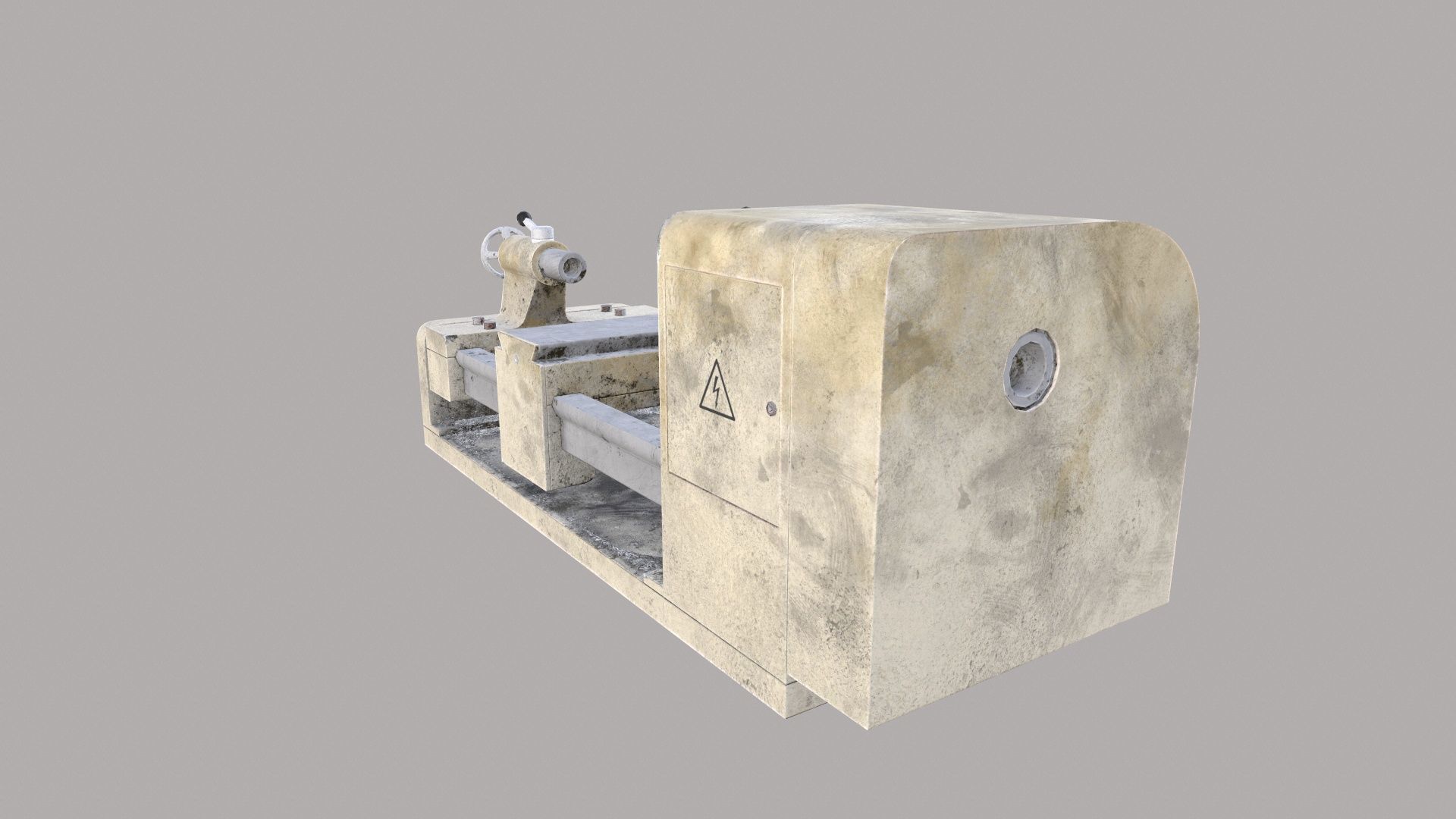 Lathe Machine Low-poly 3D model_8