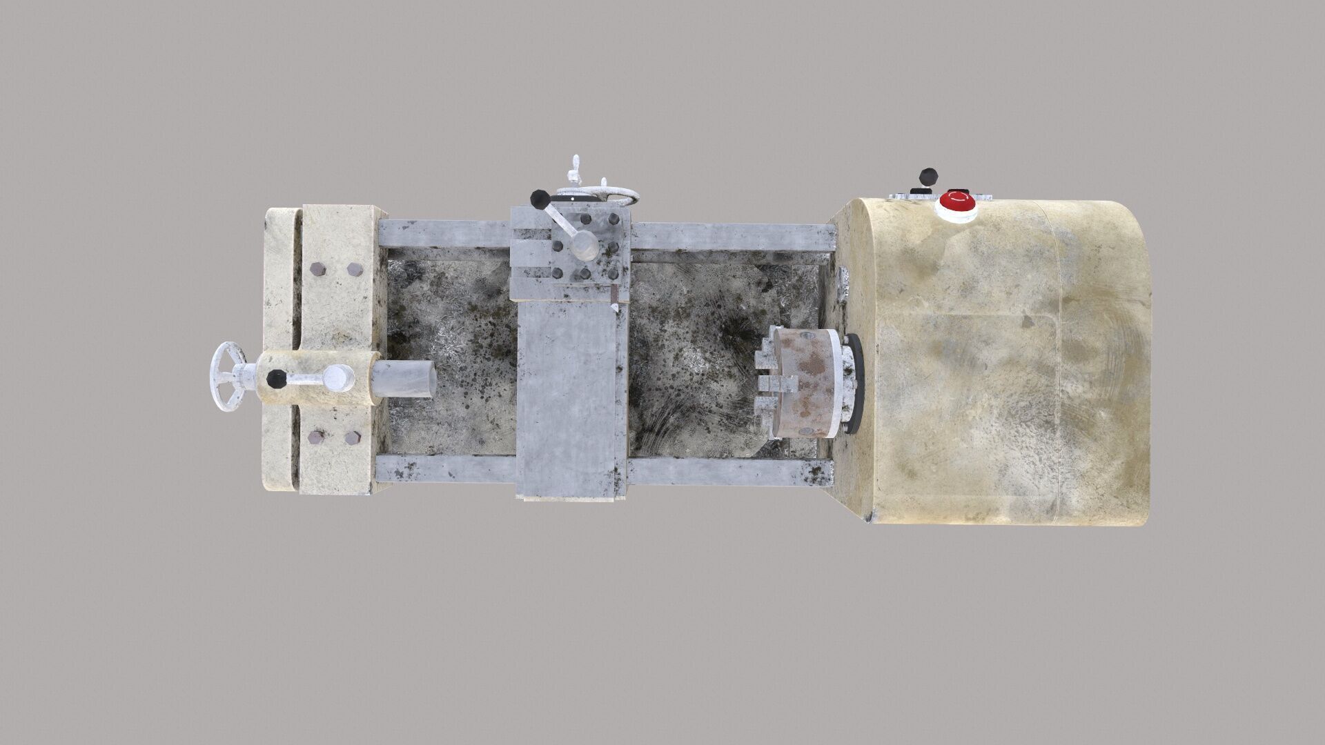 Lathe Machine Low-poly 3D model_7