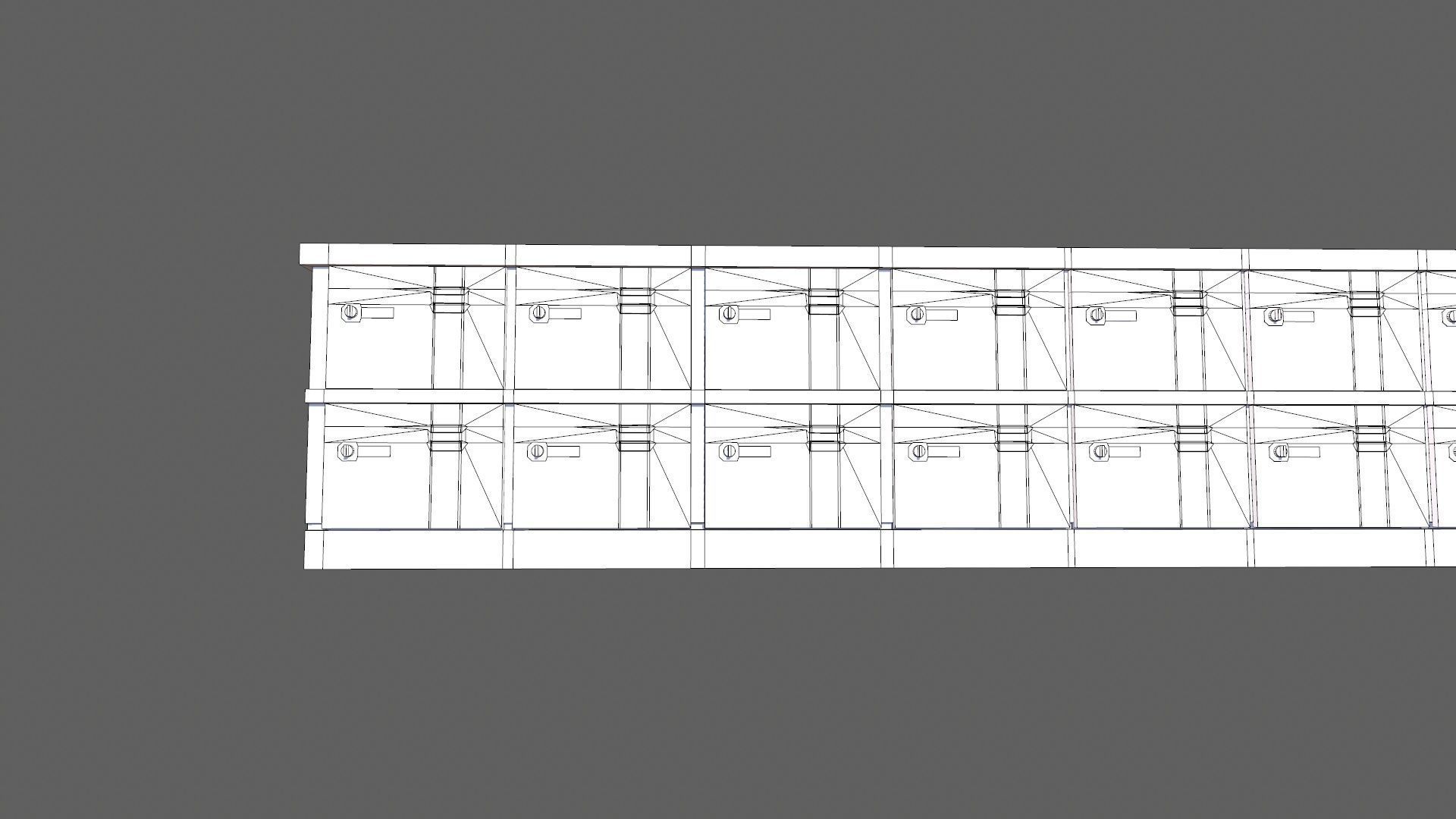Commercial Lockers Two Row Low-poly 3D model_8