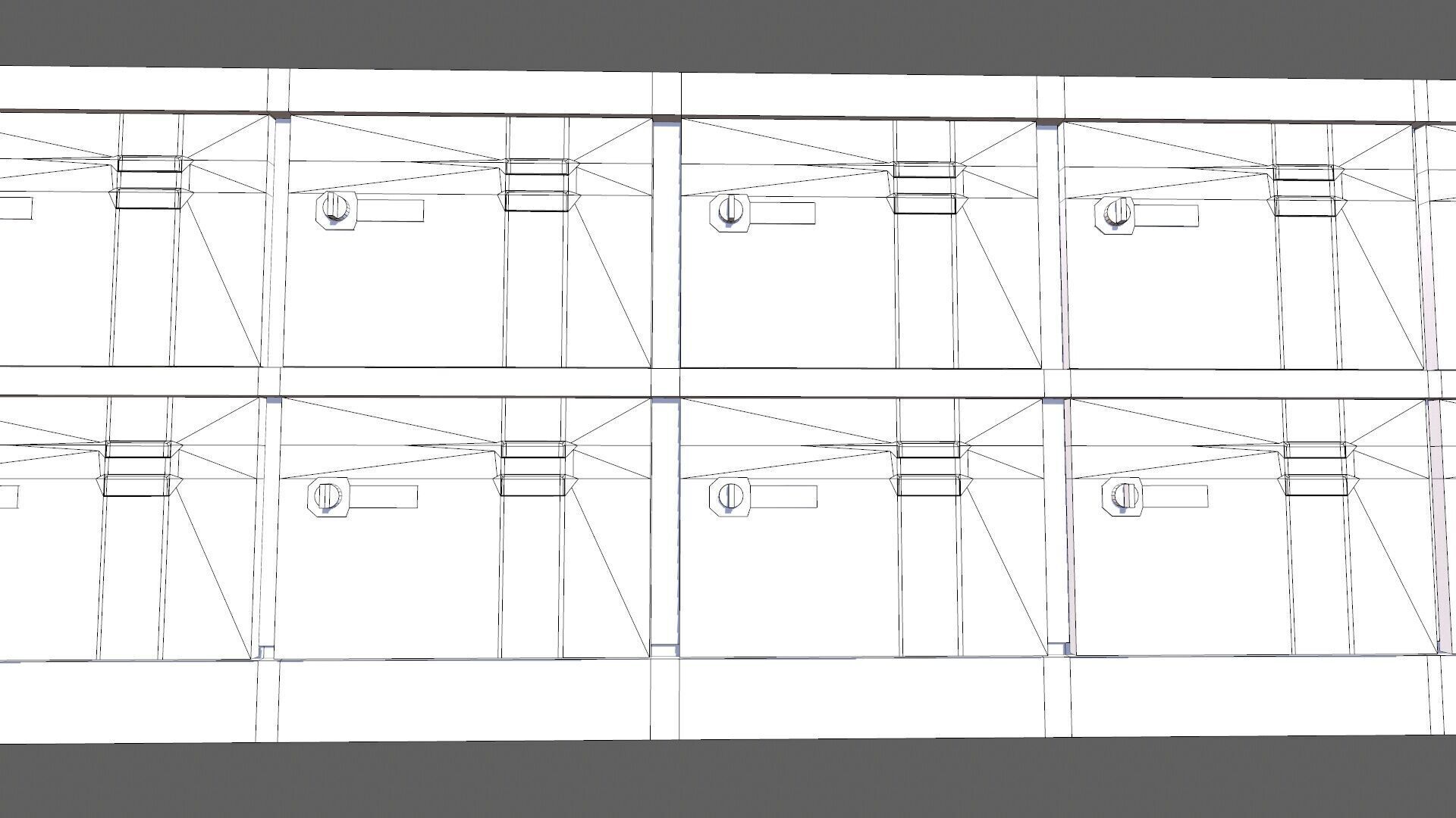 Commercial Lockers Two Row Low-poly 3D model_7