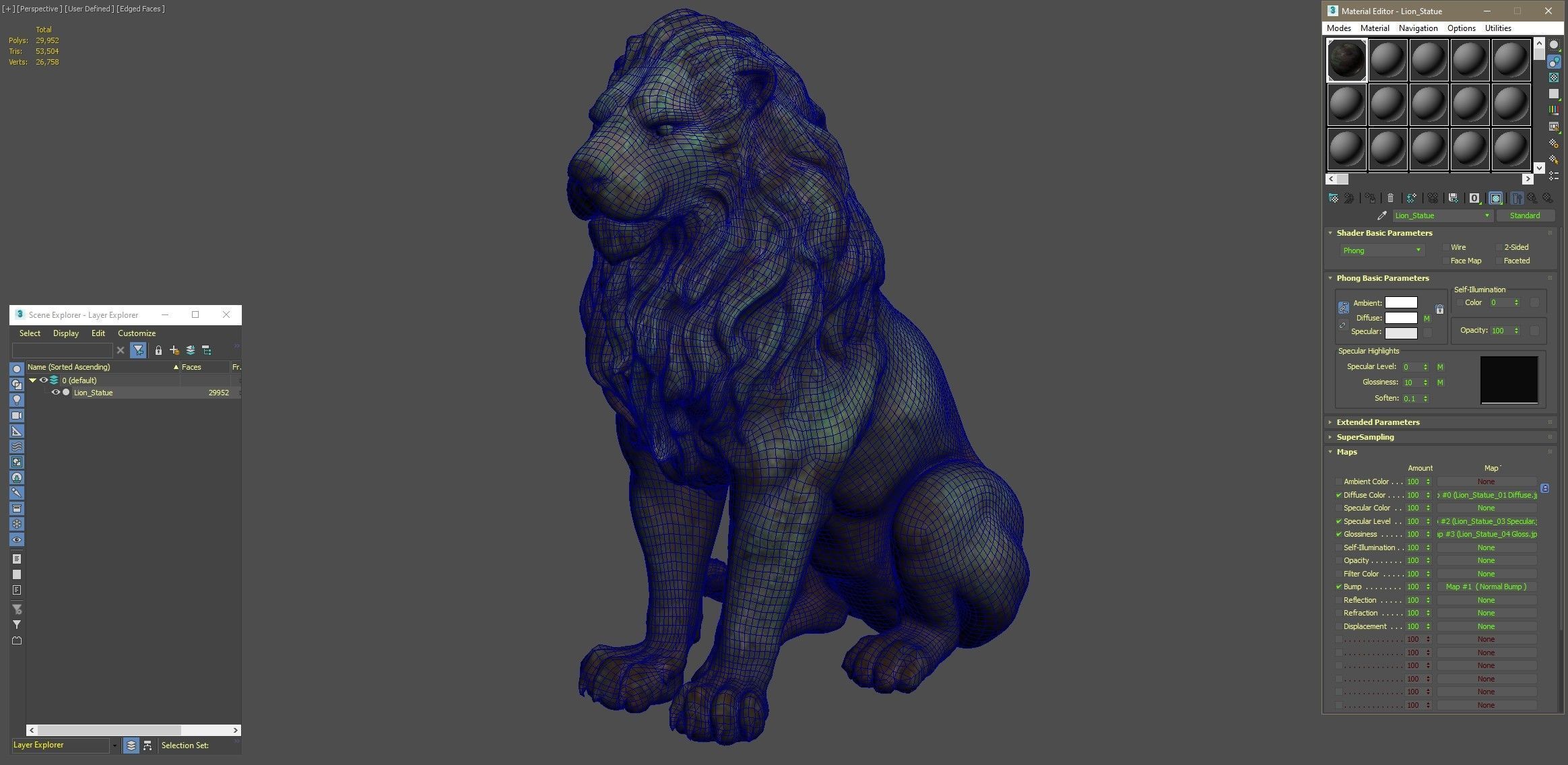 Lion Statue 3D model_22