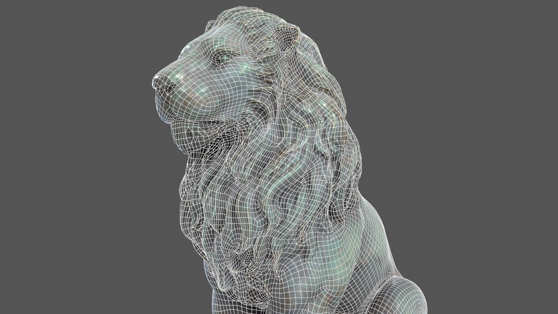 Lion Statue 3D model_17