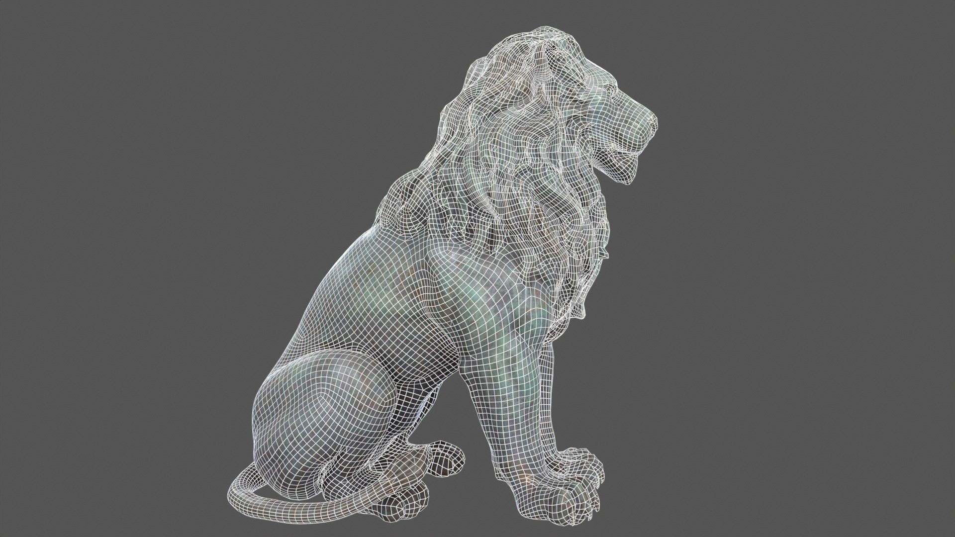 Lion Statue 3D model_13