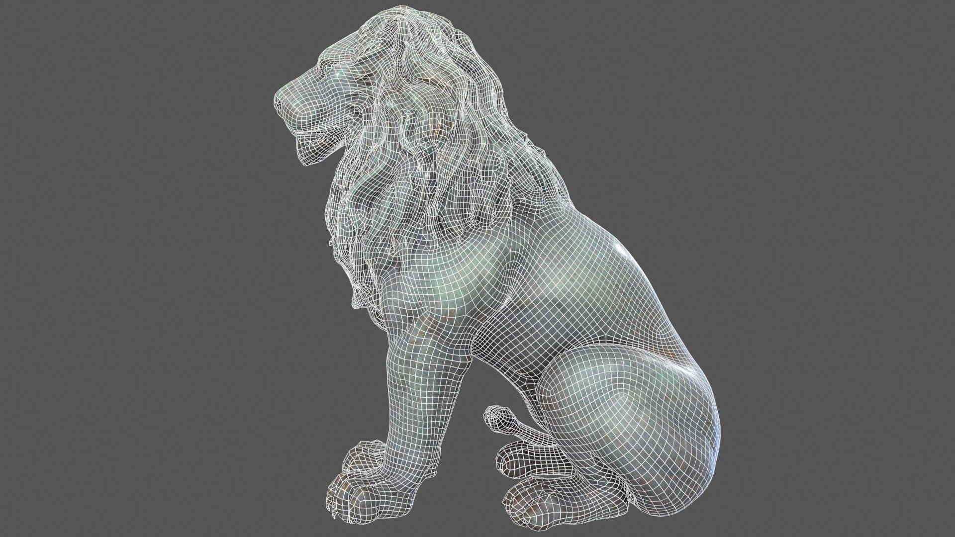 Lion Statue 3D model_15