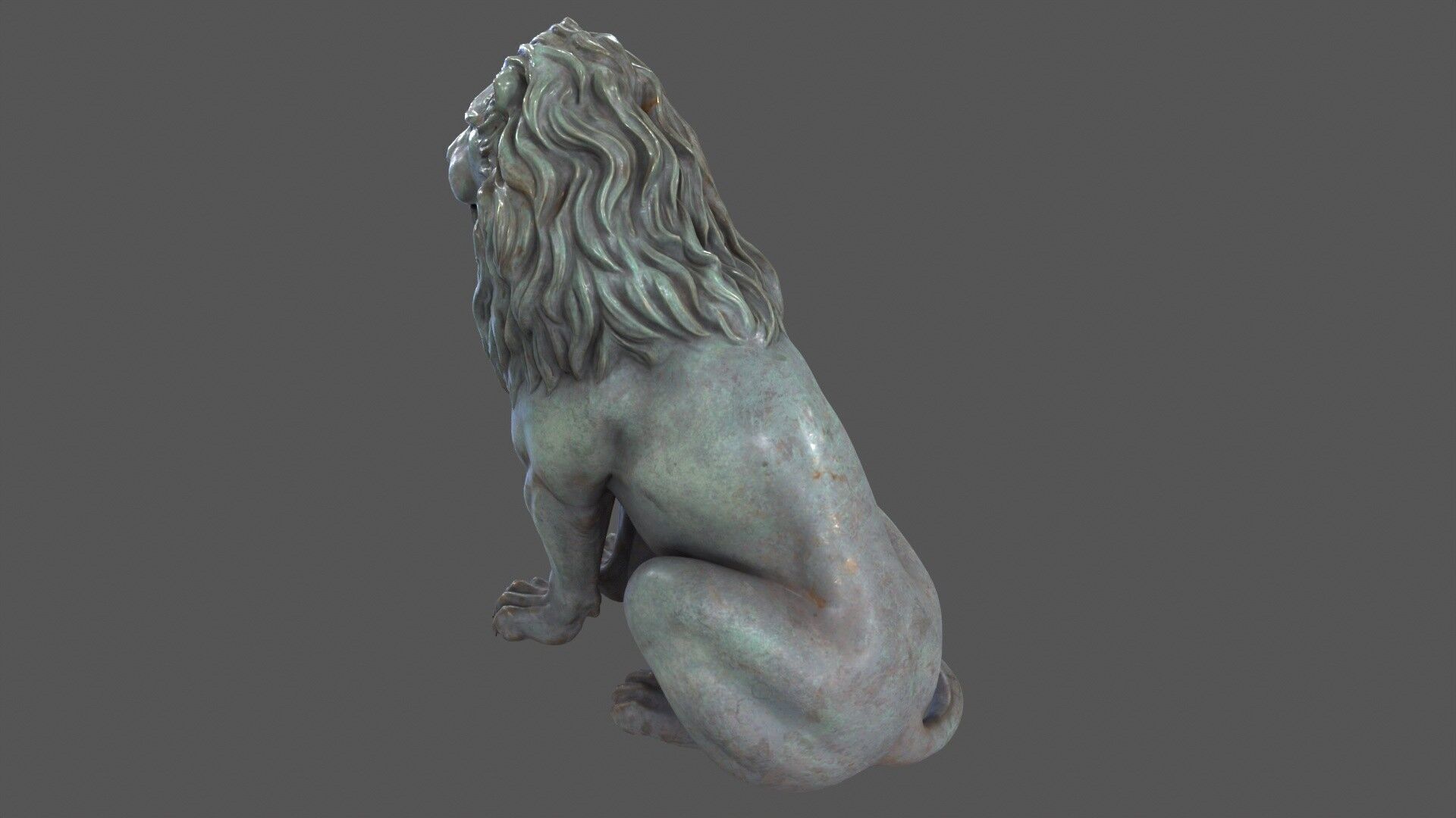 Lion Statue 3D model_4