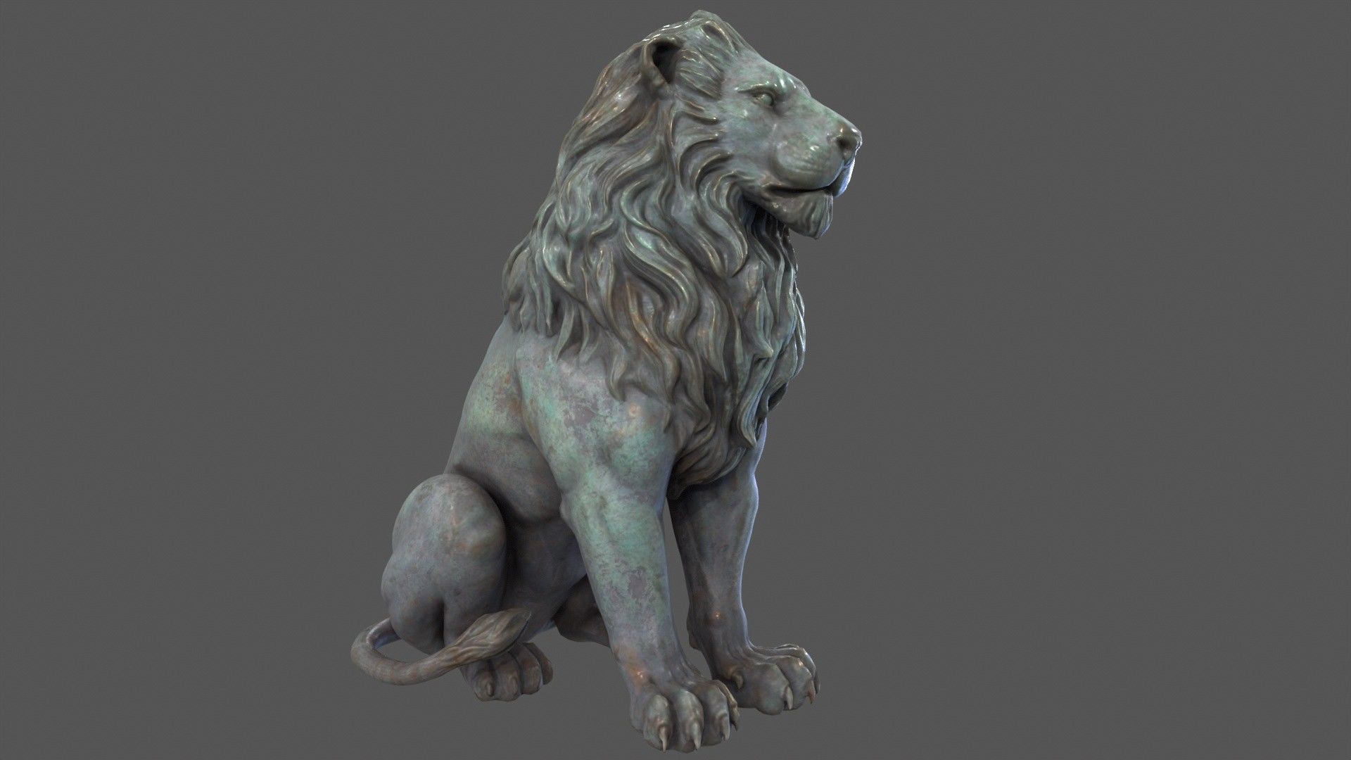Lion Statue 3D model_7