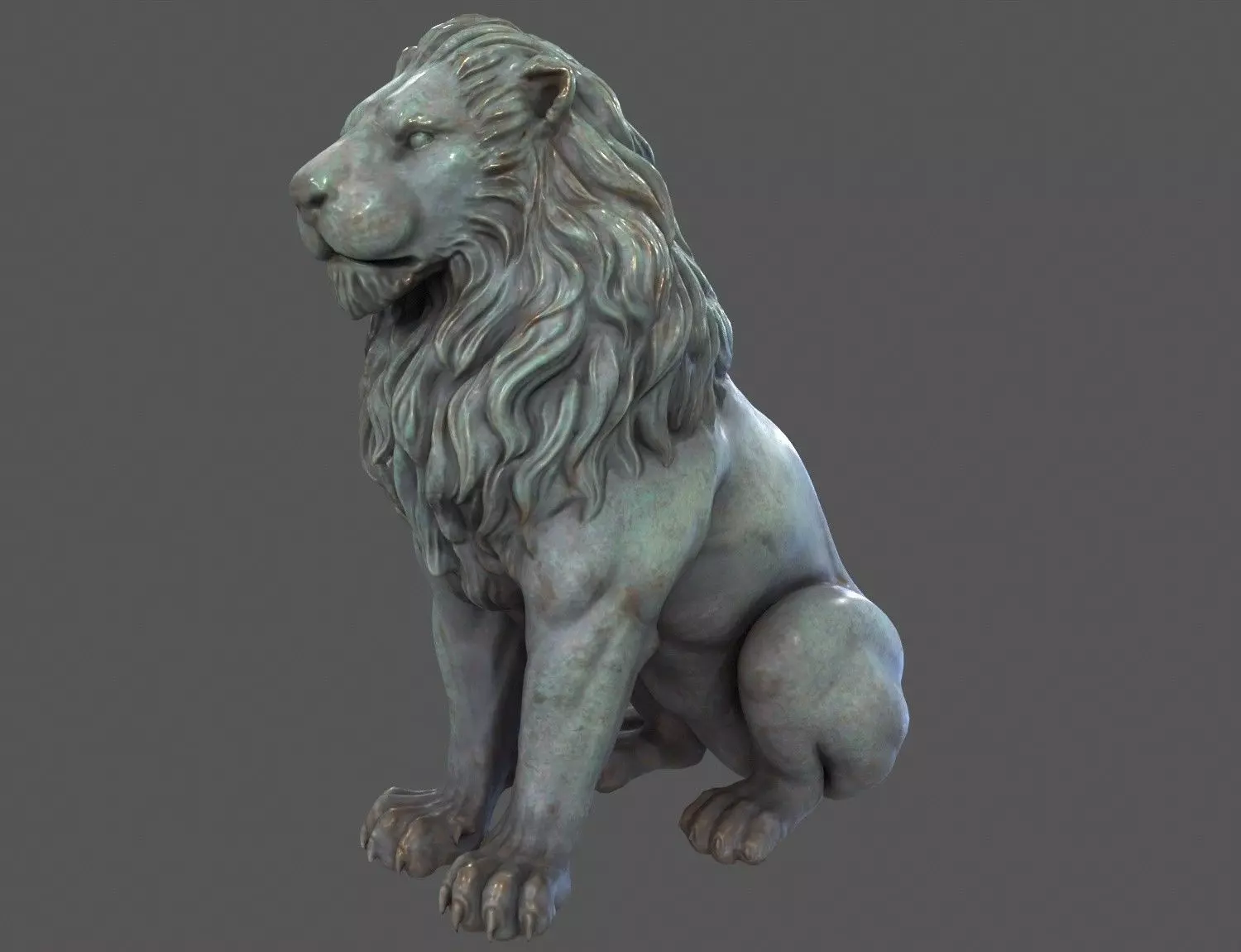 Lion Statue 3D model_0