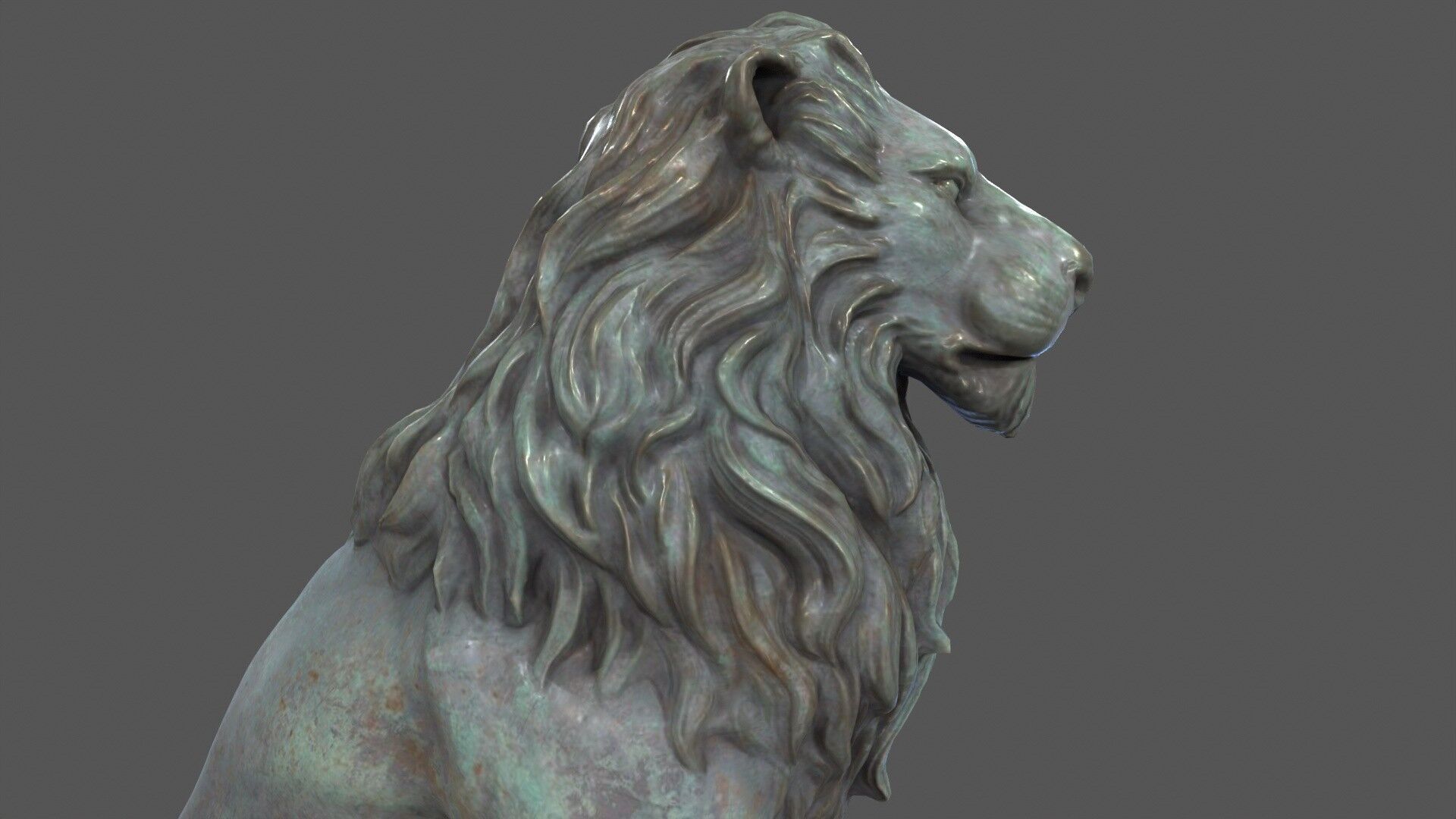 Lion Statue 3D model_12