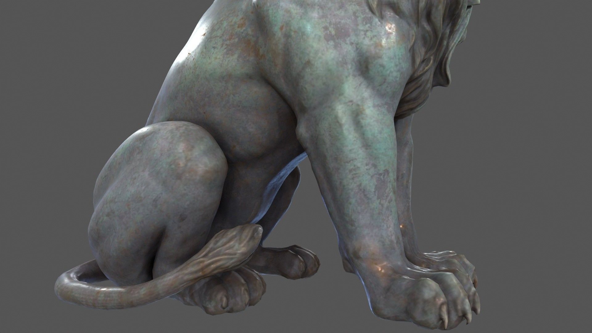 Lion Statue 3D model_9