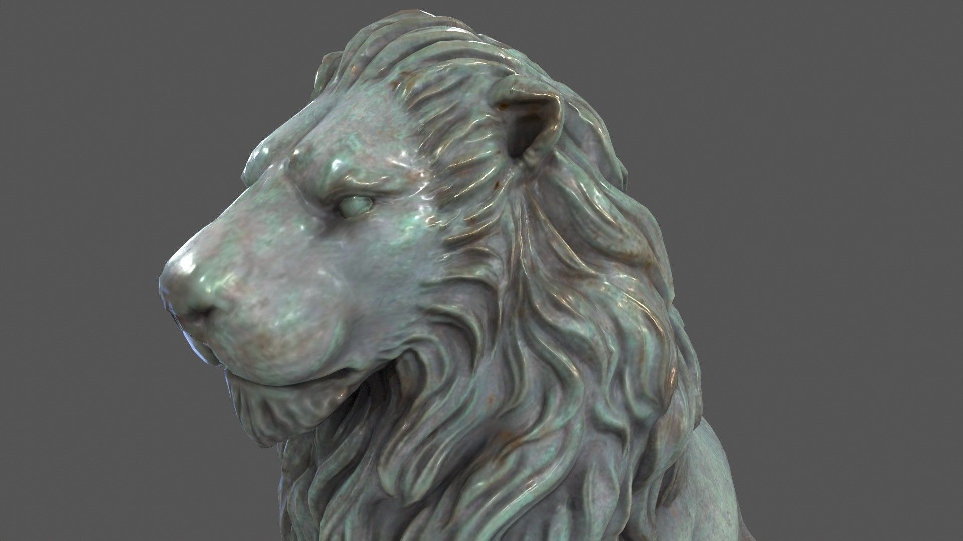 Lion Statue 3D model_6