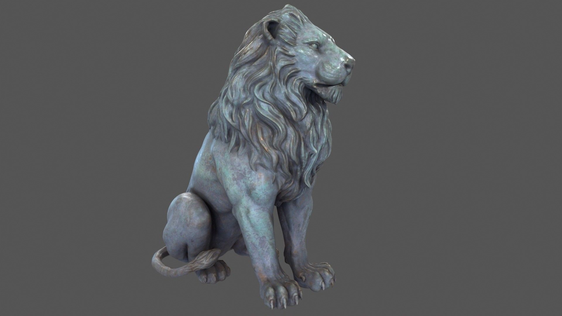 Lion Statue 3D model_2