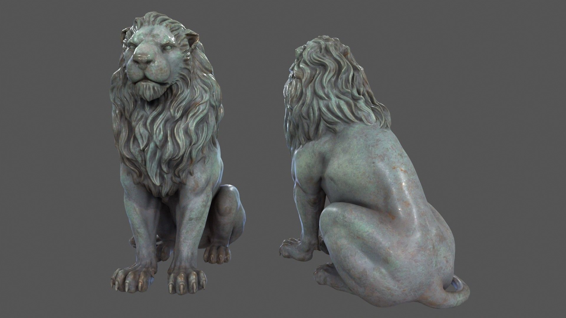 Lion Statue 3D model_10
