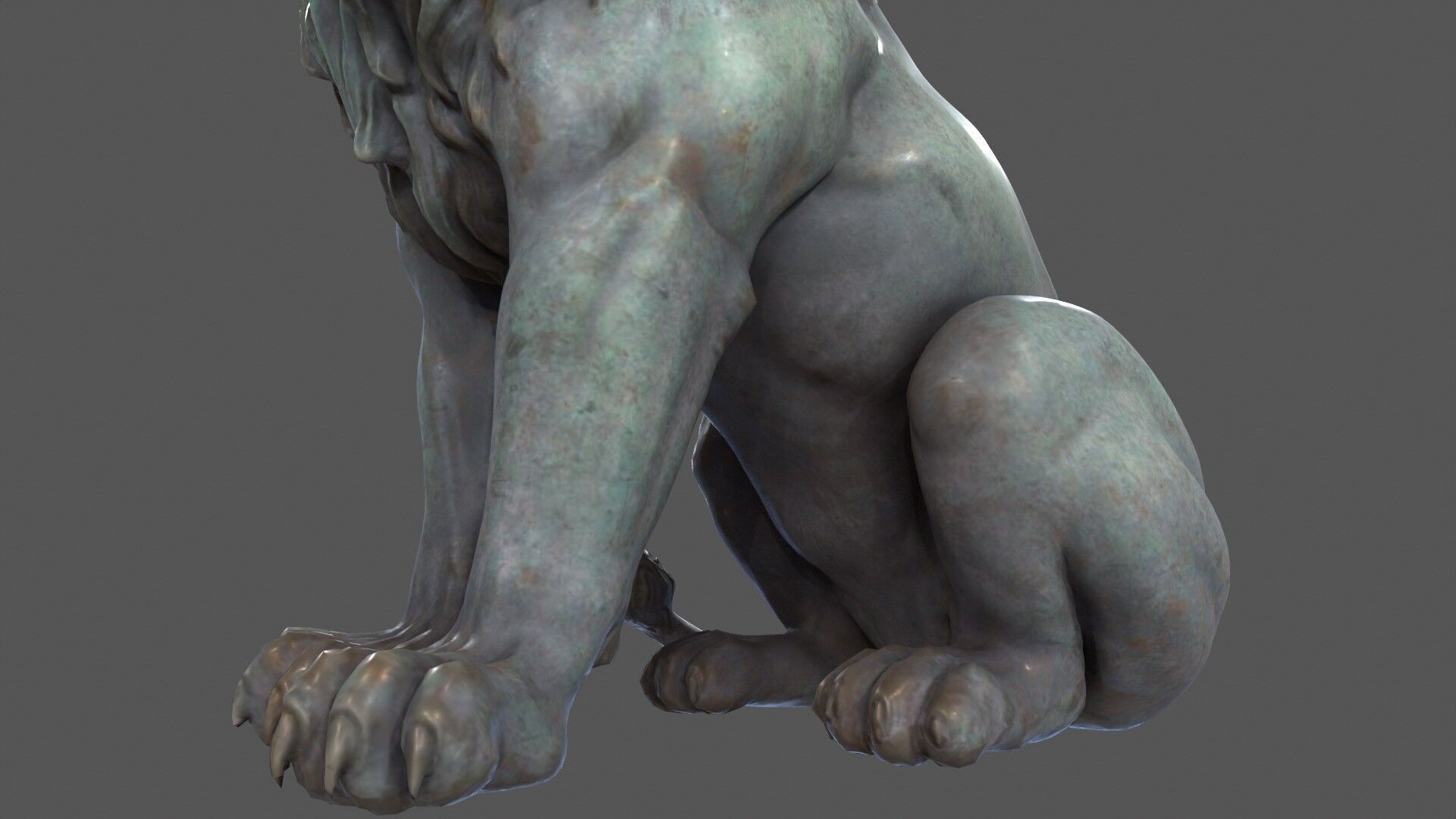 Lion Statue 3D model_8