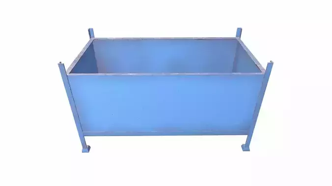 Industrial Metal Box Low-poly 3D model