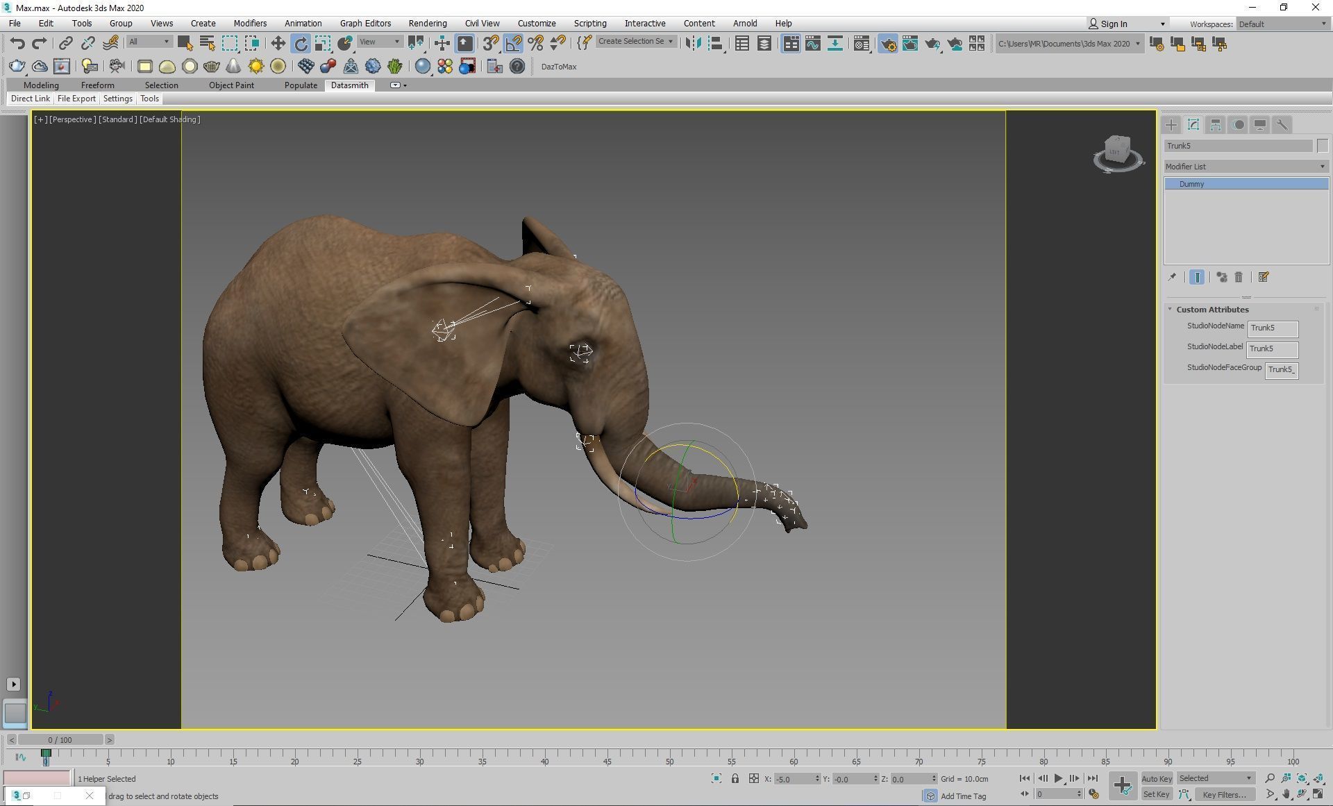 realistic Rigged Elephant  3D model_3