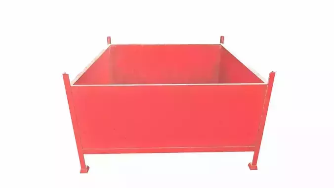 Industrial Metal Box Low-poly 3D model
