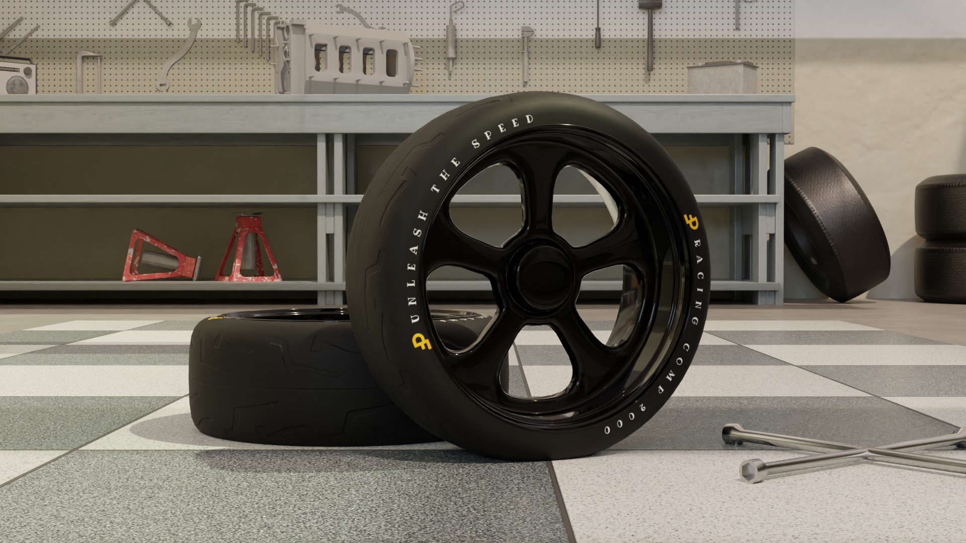 High-Detail Car Wheels Set for Games and Rendering 3D Model Collection_21