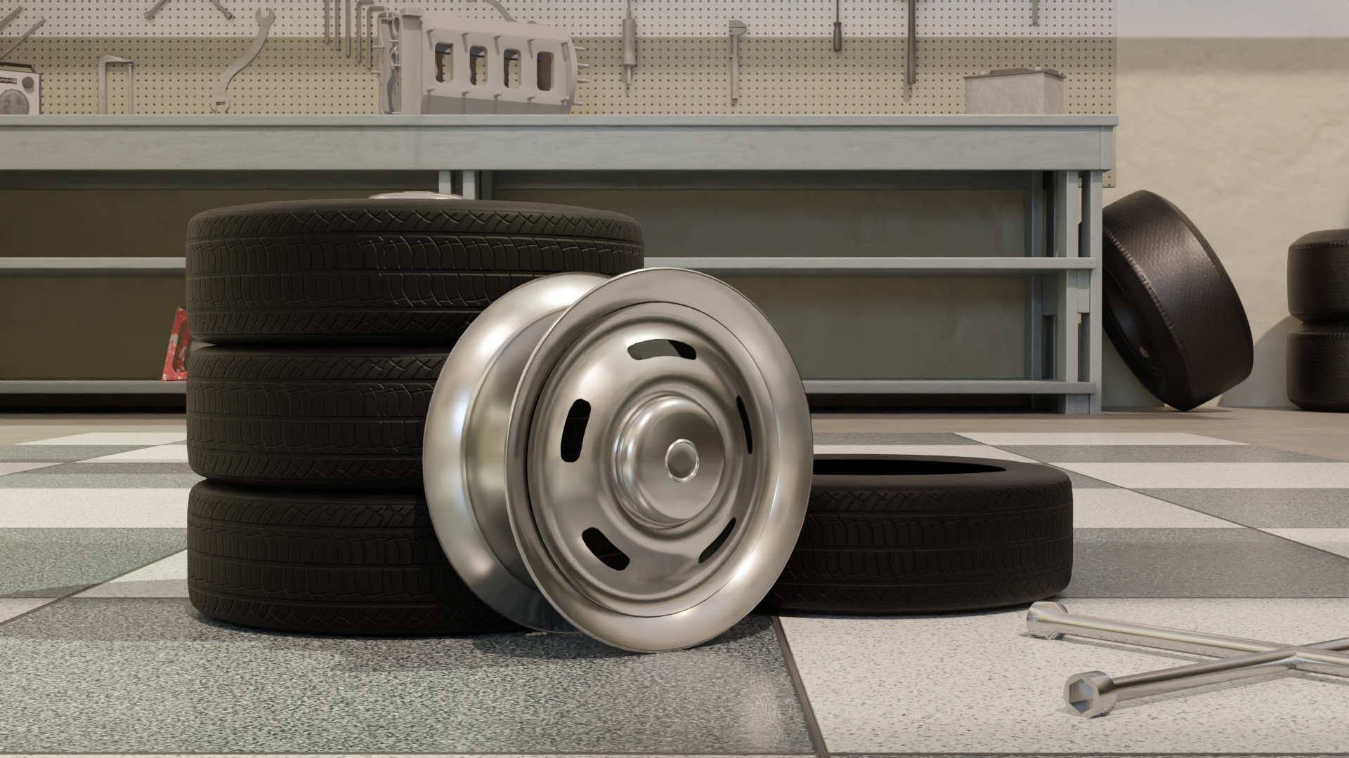 High-Detail Car Wheels Set for Games and Rendering 3D Model Collection_46