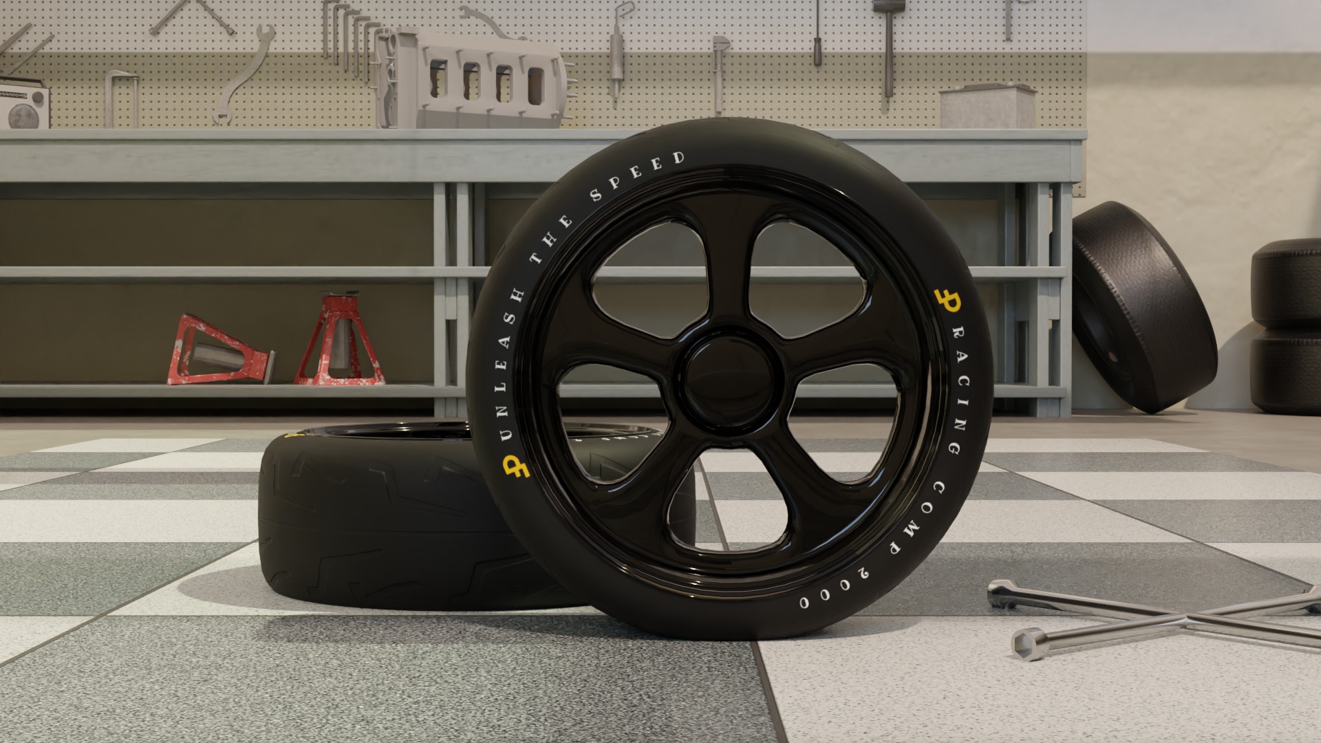 High-Detail Car Wheels Set for Games and Rendering 3D Model Collection_22