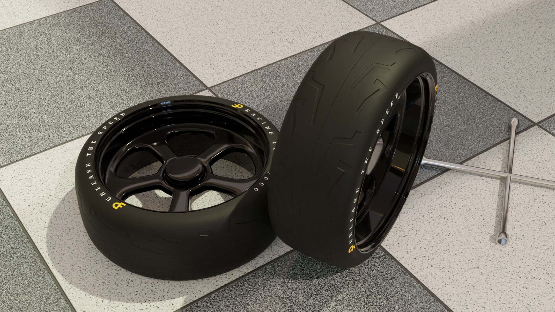 High-Detail Car Wheels Set for Games and Rendering 3D Model Collection_23