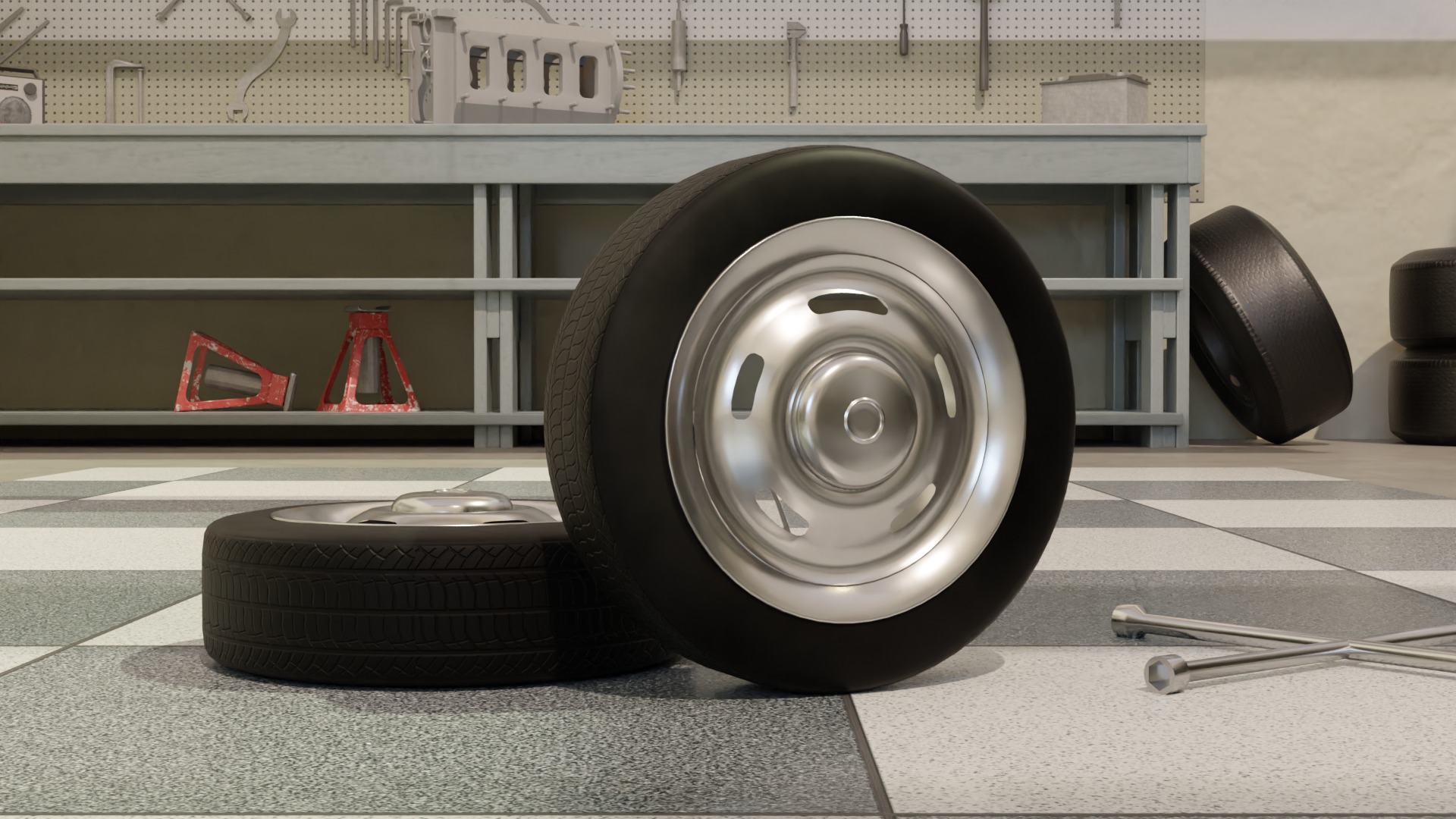 High-Detail Car Wheels Set for Games and Rendering 3D Model Collection_43