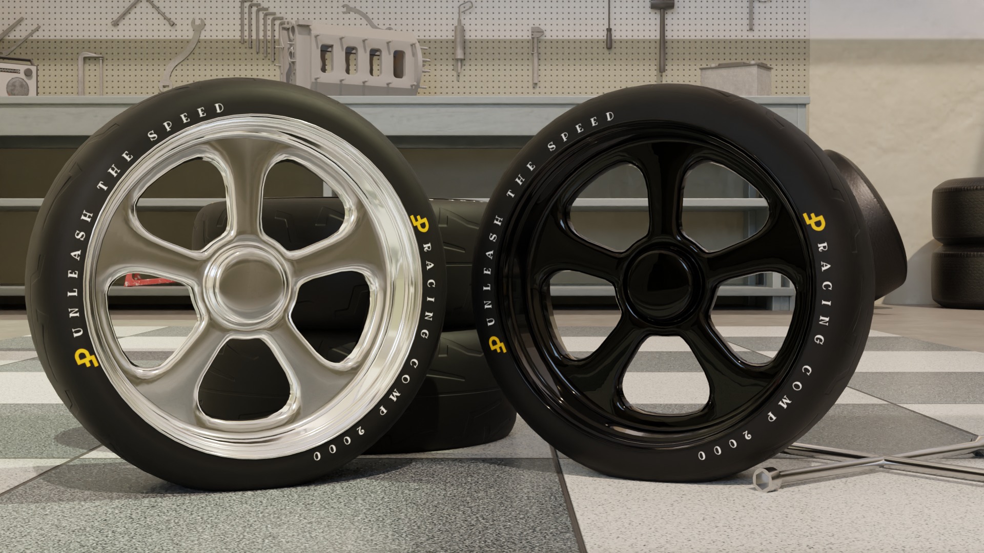 High-Detail Car Wheels Set for Games and Rendering 3D Model Collection_25