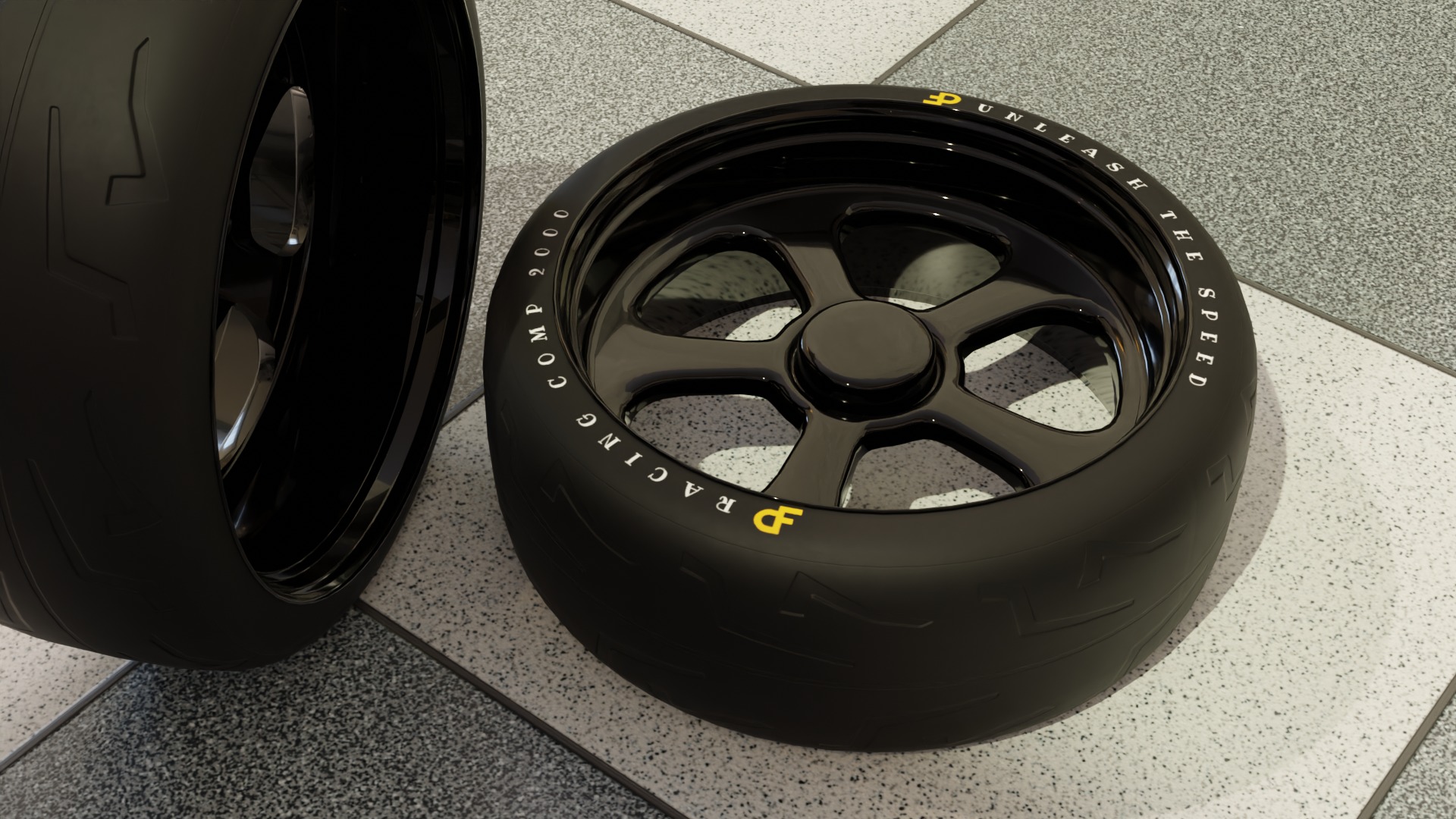 High-Detail Car Wheels Set for Games and Rendering 3D Model Collection_24