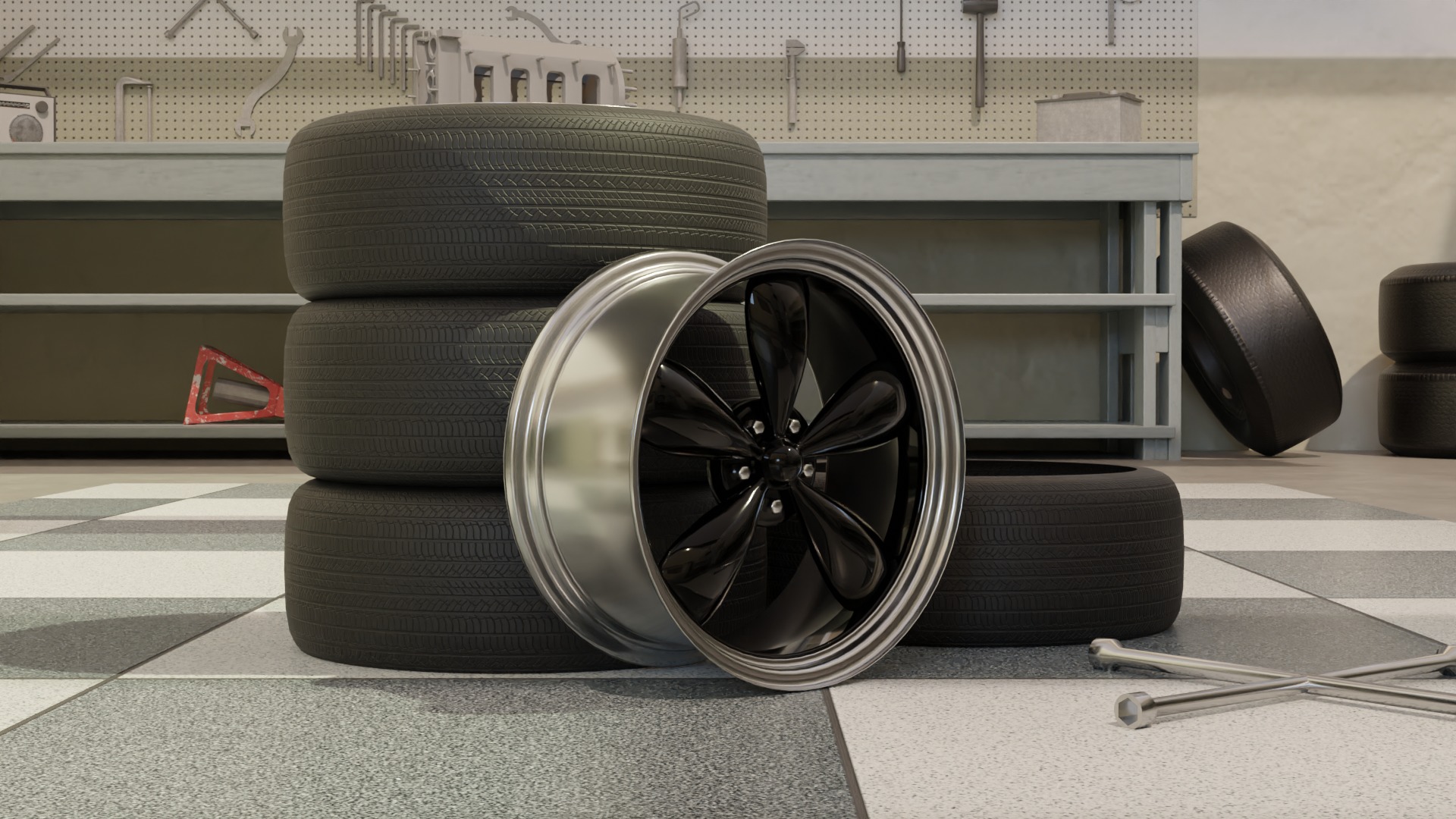 High-Detail Car Wheels Set for Games and Rendering 3D Model Collection_17