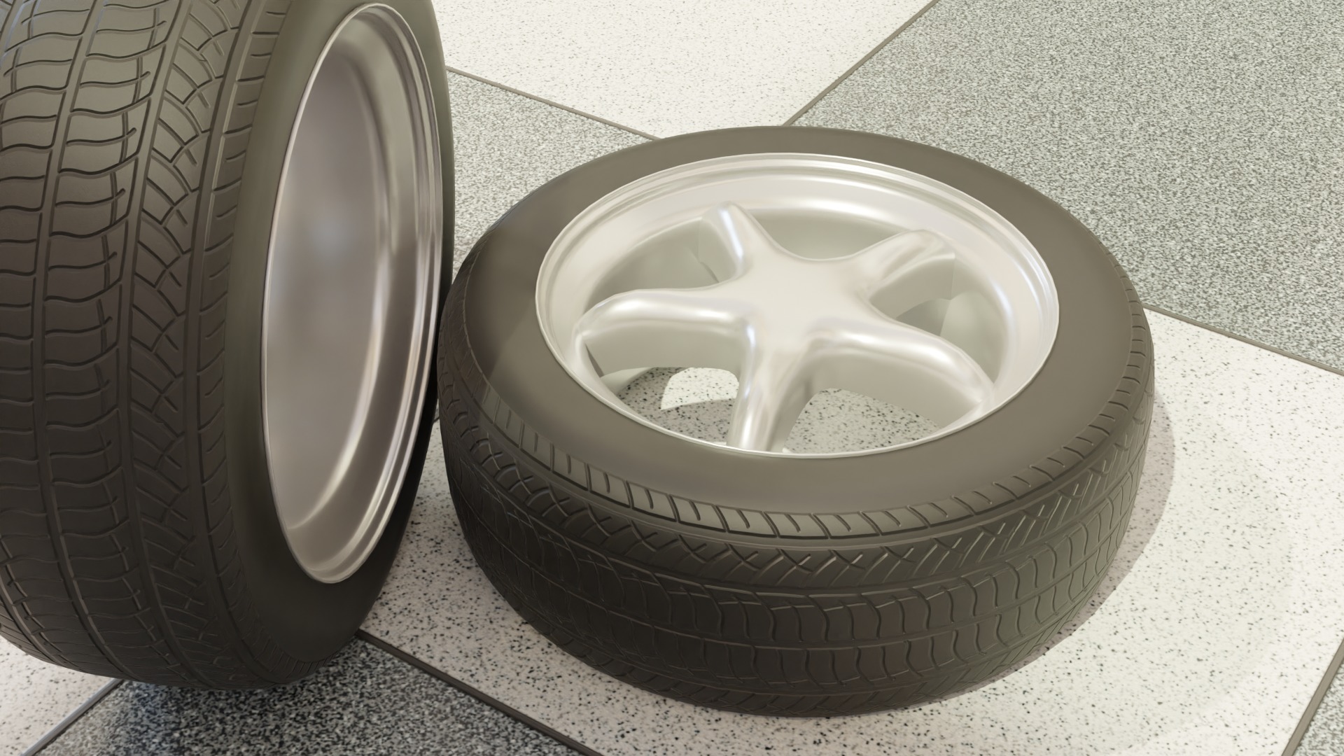 High-Detail Car Wheels Set for Games and Rendering 3D Model Collection_38