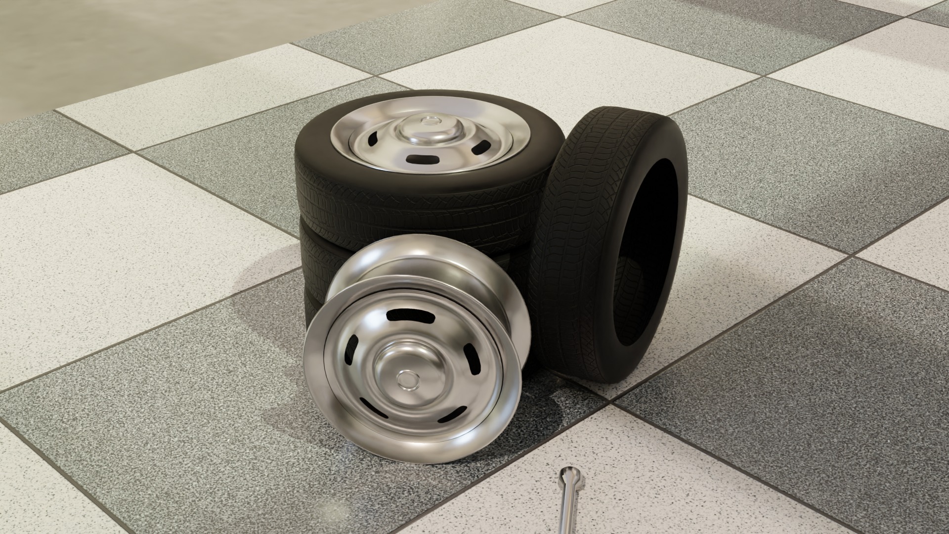 High-Detail Car Wheels Set for Games and Rendering 3D Model Collection_47