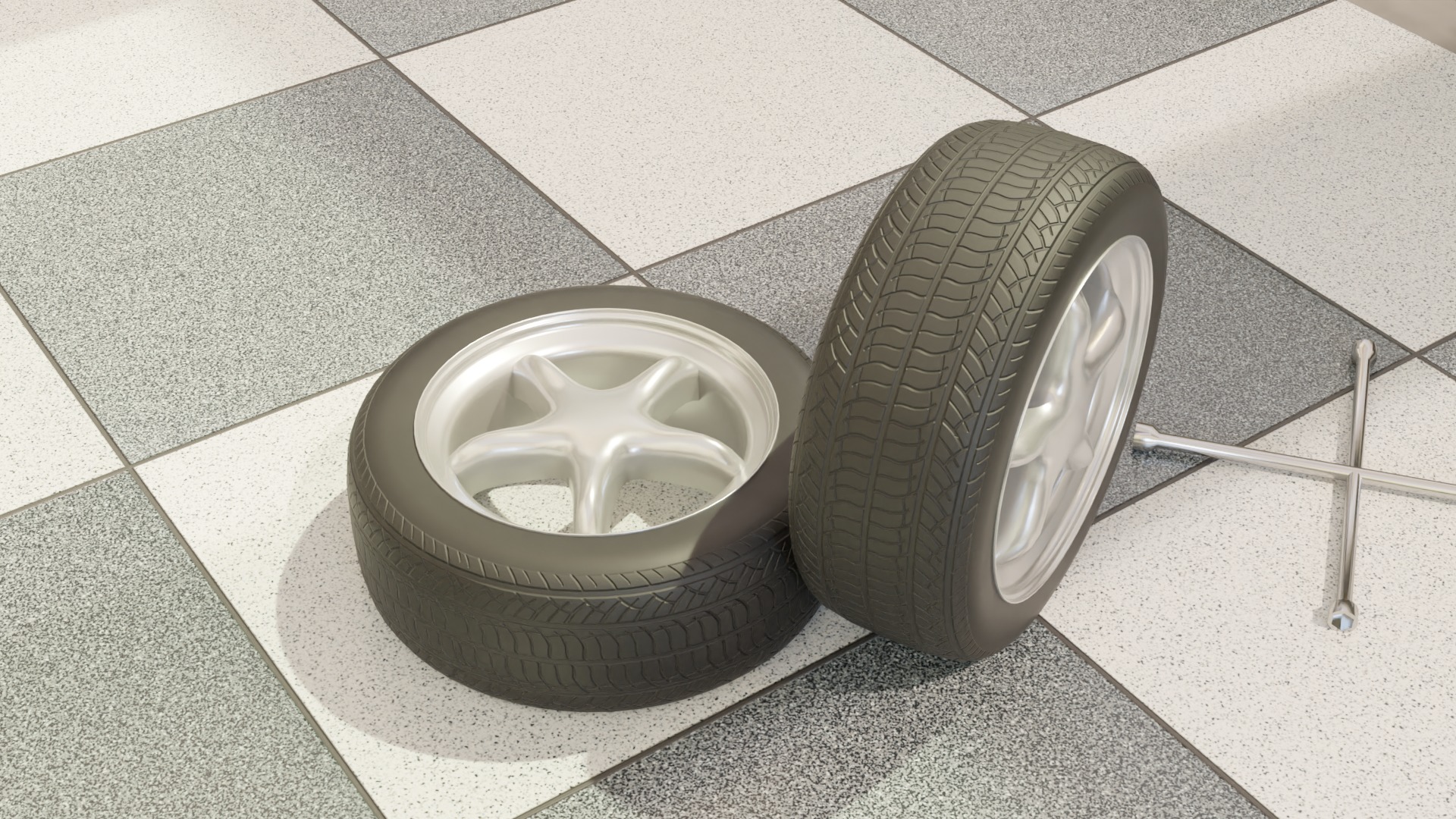 High-Detail Car Wheels Set for Games and Rendering 3D Model Collection_37