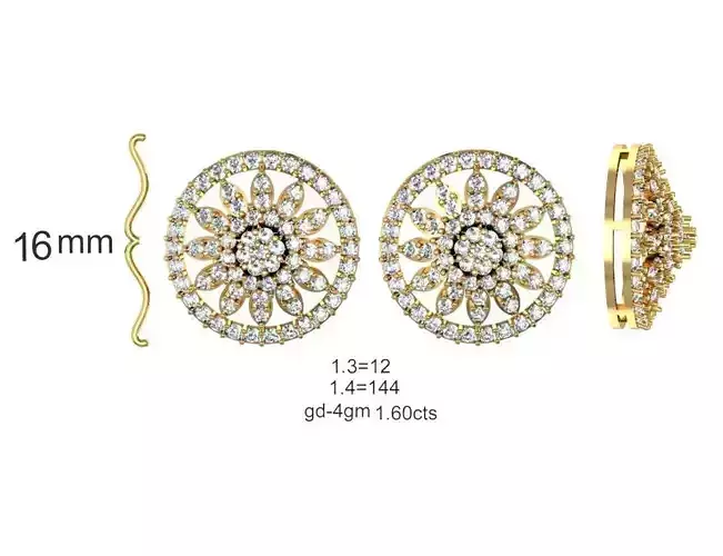  Women Earrings MTL MGX STL OBJ FBX Details