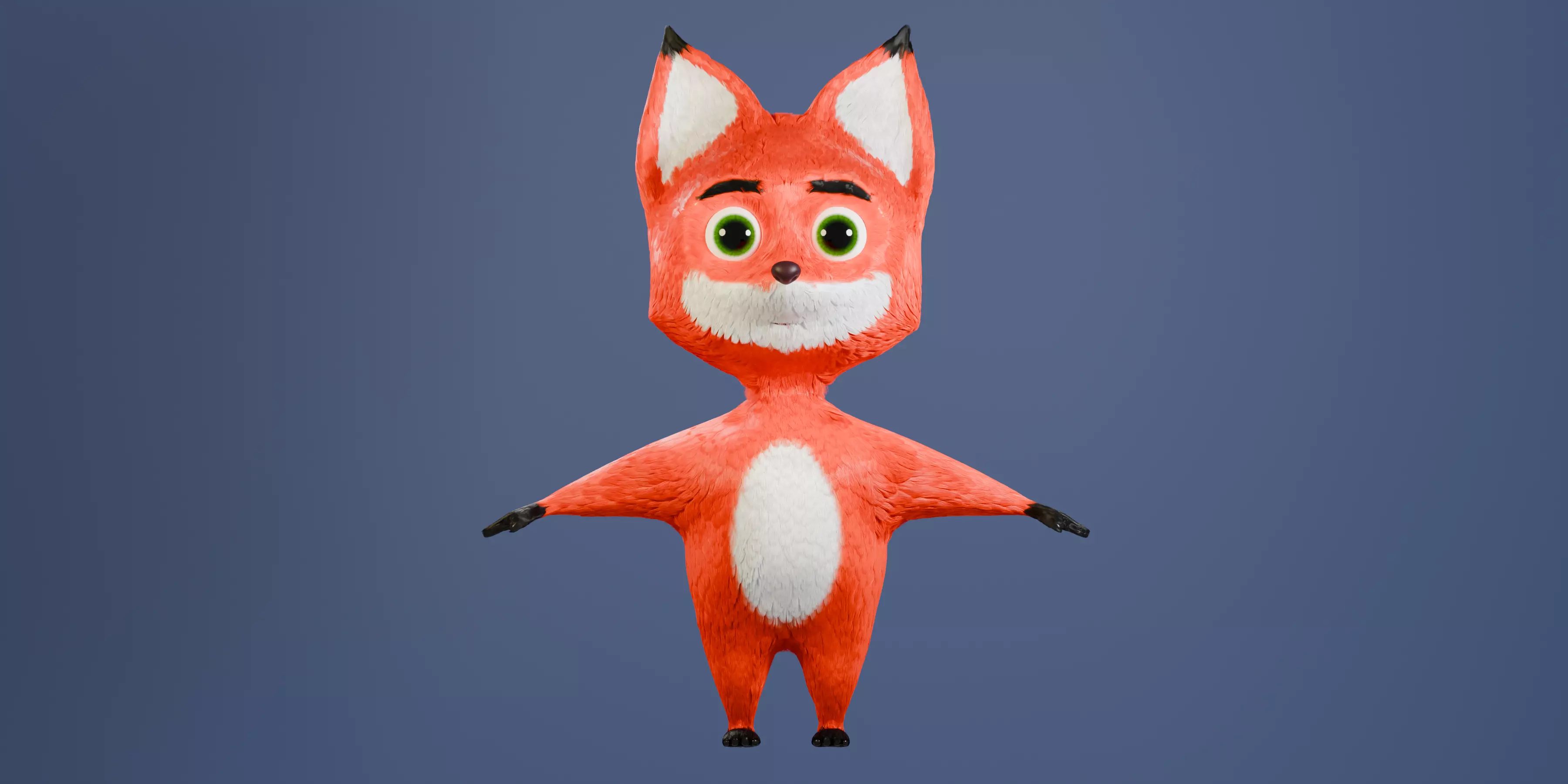 cartoon fox 3D model_0