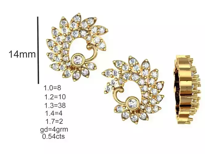  Women Earrings MTL MGX STL OBJ FBX Details