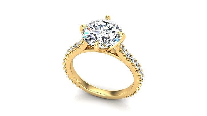 French Pave Ring 3D print model