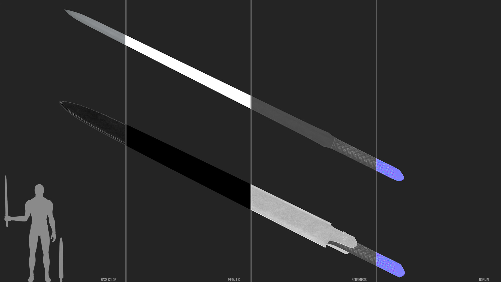 Sword and Scabbard Low-poly 3D model_3