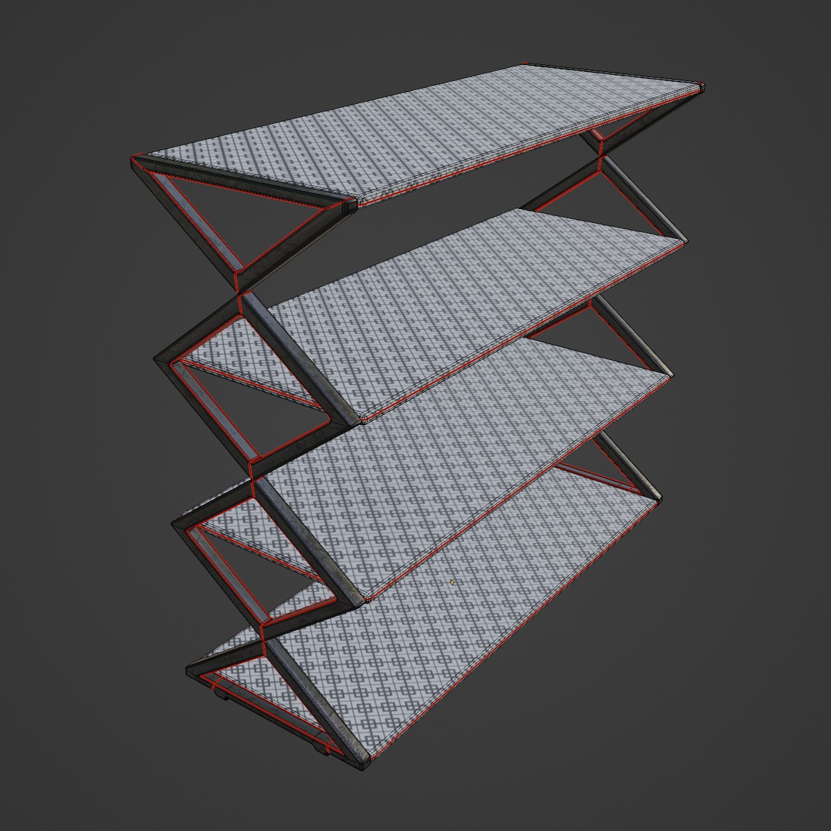 Shoe Rack 08 Low-poly 3D model_7